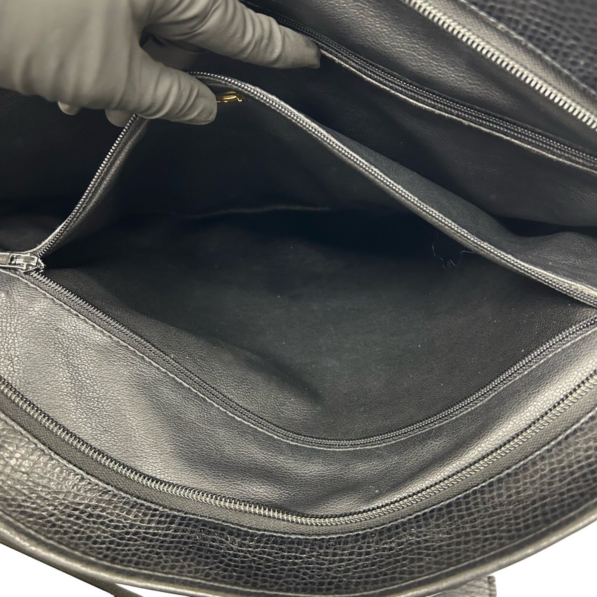 Christian Dior Black Leather Handbag Shoulder Bag Tote Bag (Pre-Owned)