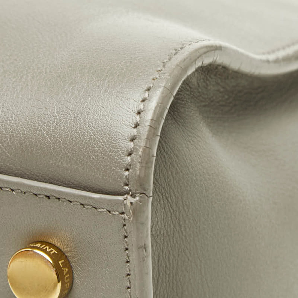 Saint Laurent Gray Leather Handbag Shoulder Bag (Pre-Owned)