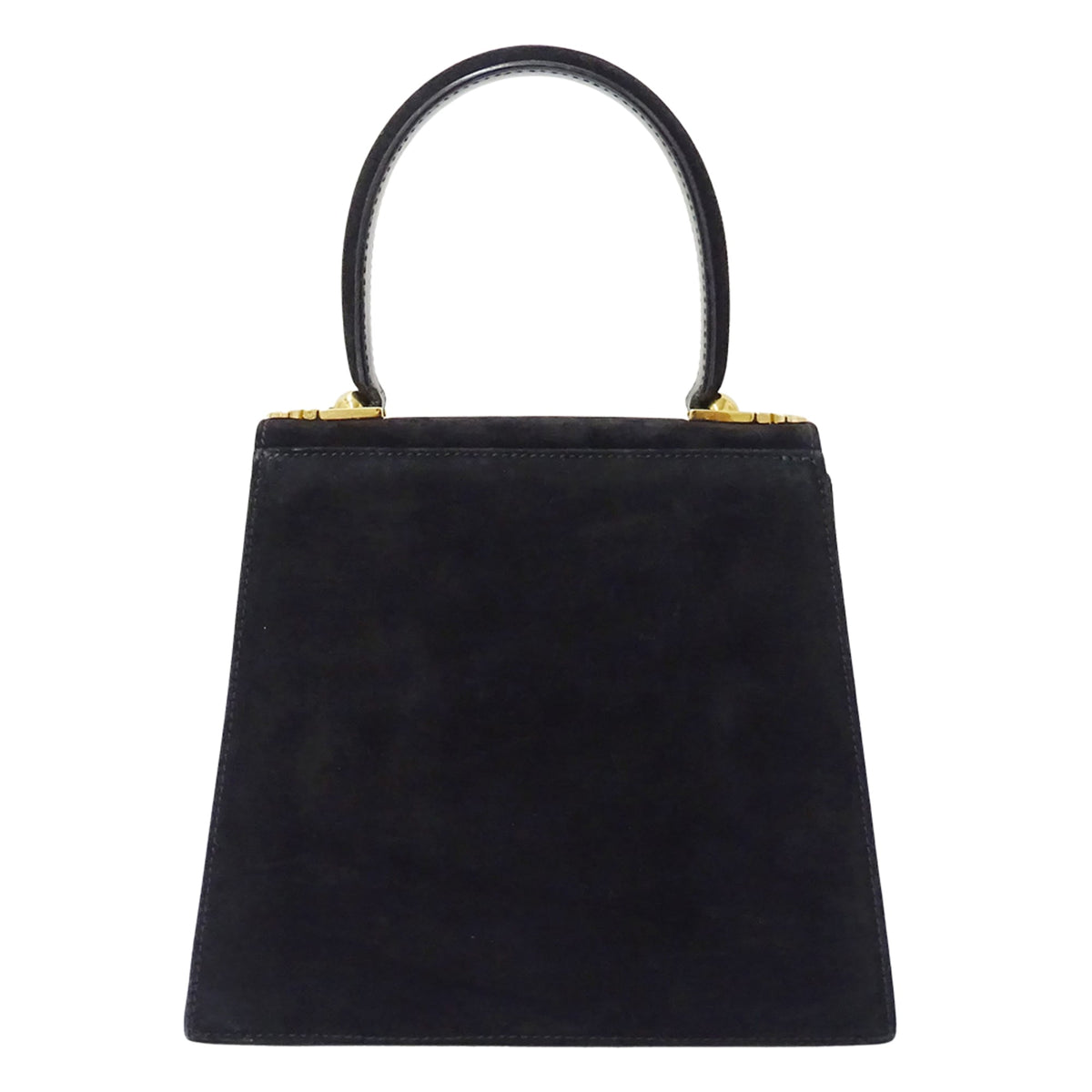 Salvatore Ferragamo Black Suede Handbag Shoulder Bag (Pre-Owned)