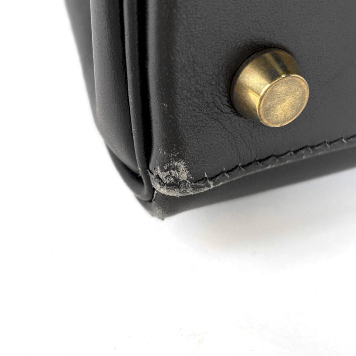 Hermes Kelly Black Box Calf Leather Handbag (Pre-Owned)