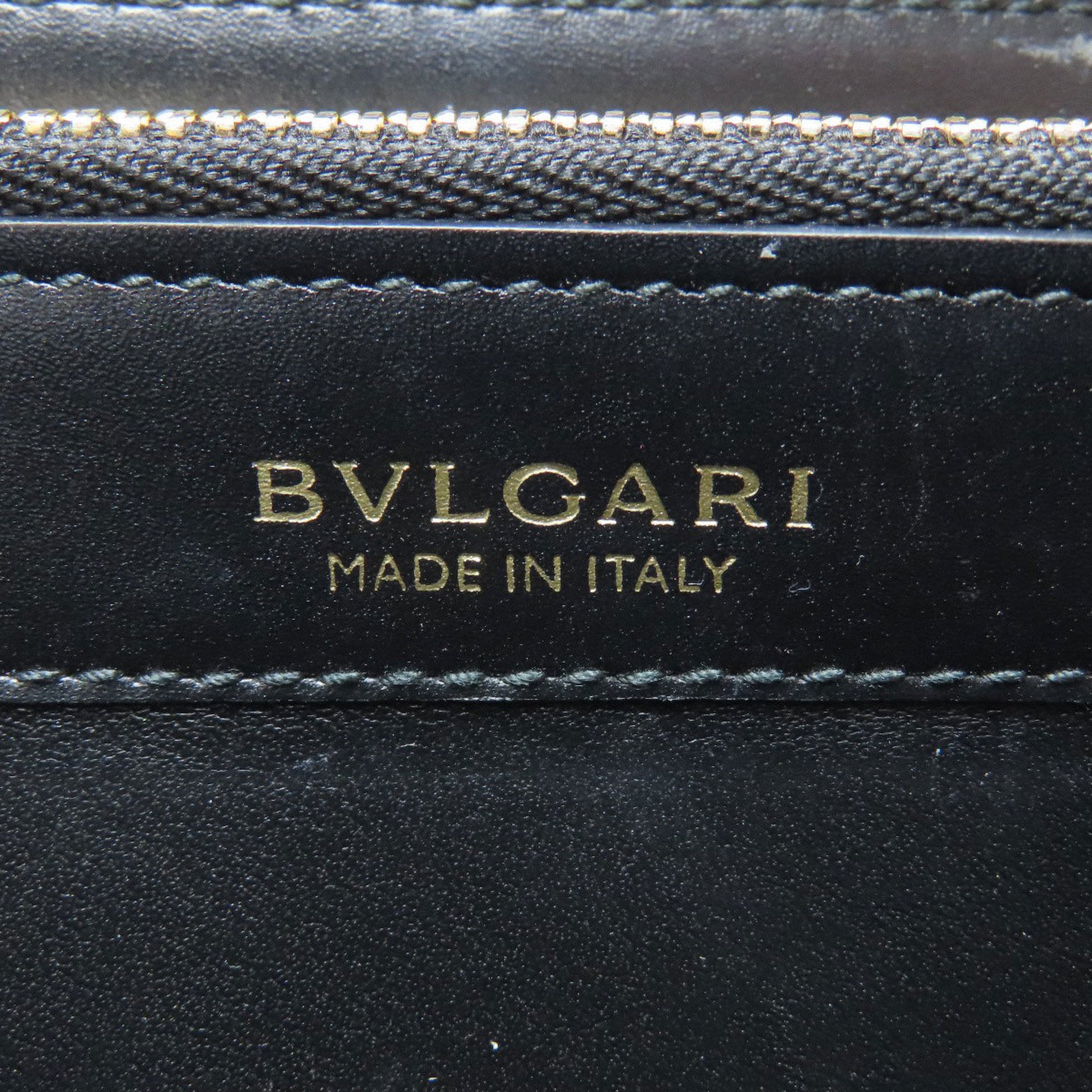 Bvlgari Black Leather Long Wallet (Bi-Fold) (Pre-Owned)