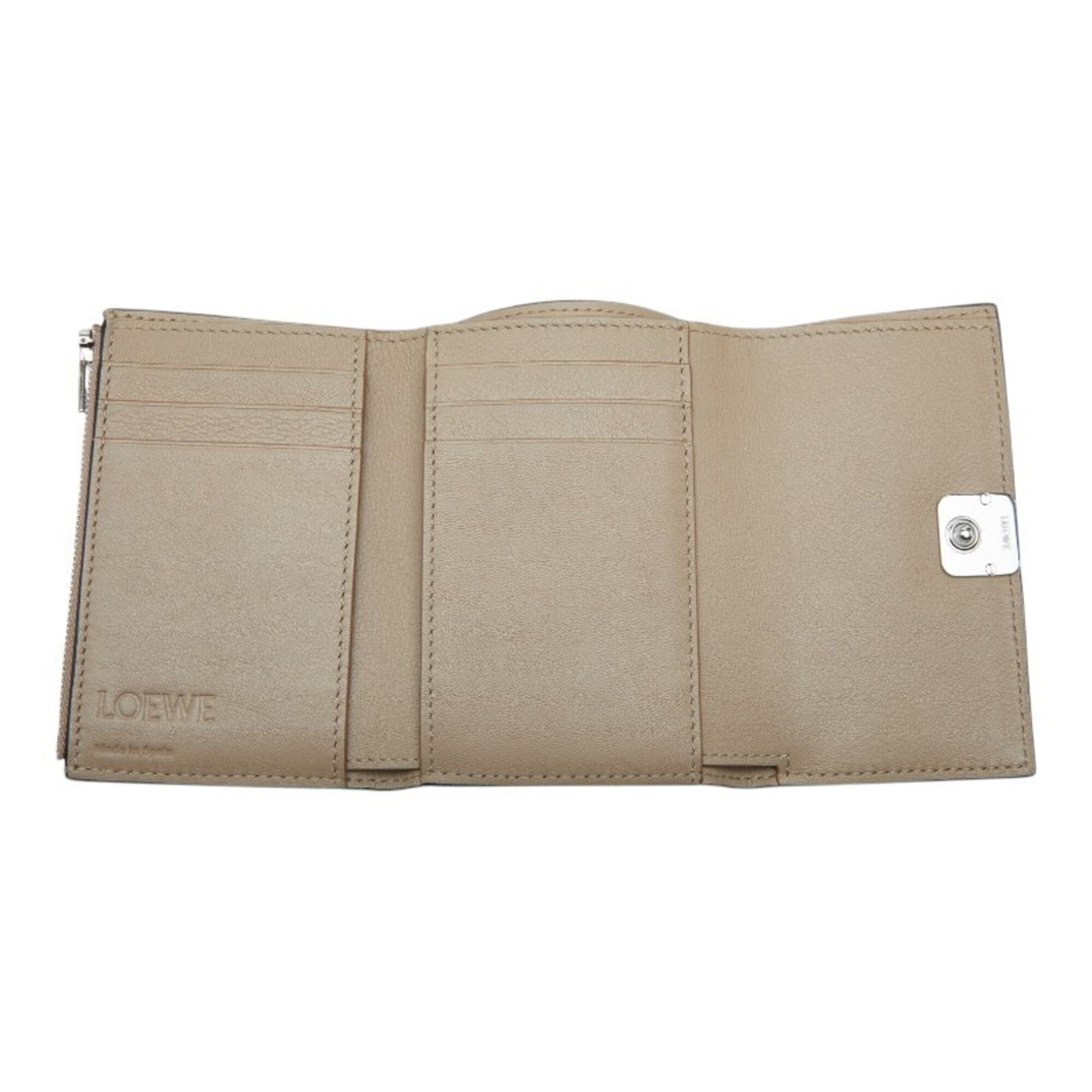 Loewe Beige Leather Wallet (Tri-Fold) (Pre-Owned)