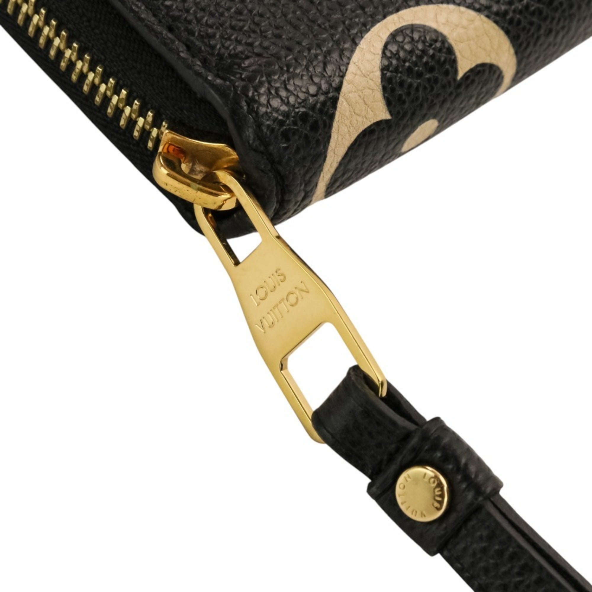 Louis Vuitton Beige Black Monogram Empreinte Long Wallet (Bi-Fold) (Pre-Owned)