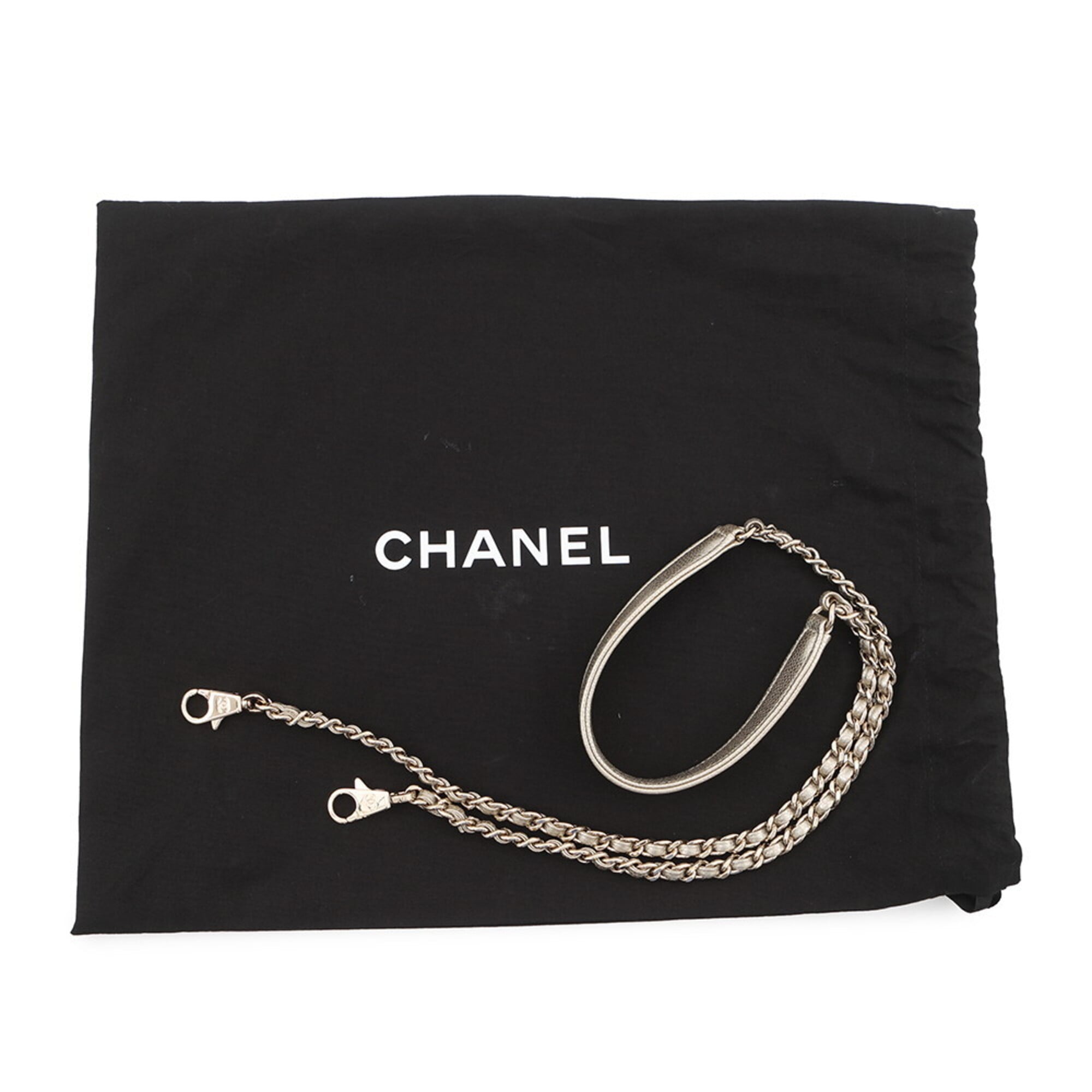 Chanel Gold Gold Brown Grained Calfskin Handbag Shoulder Bag (Pre-Owned)