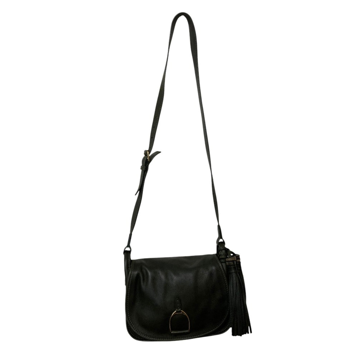 Ralph Lauren Dark Green Leather Saddle Bag Shoulder Bag (Pre-Owned)