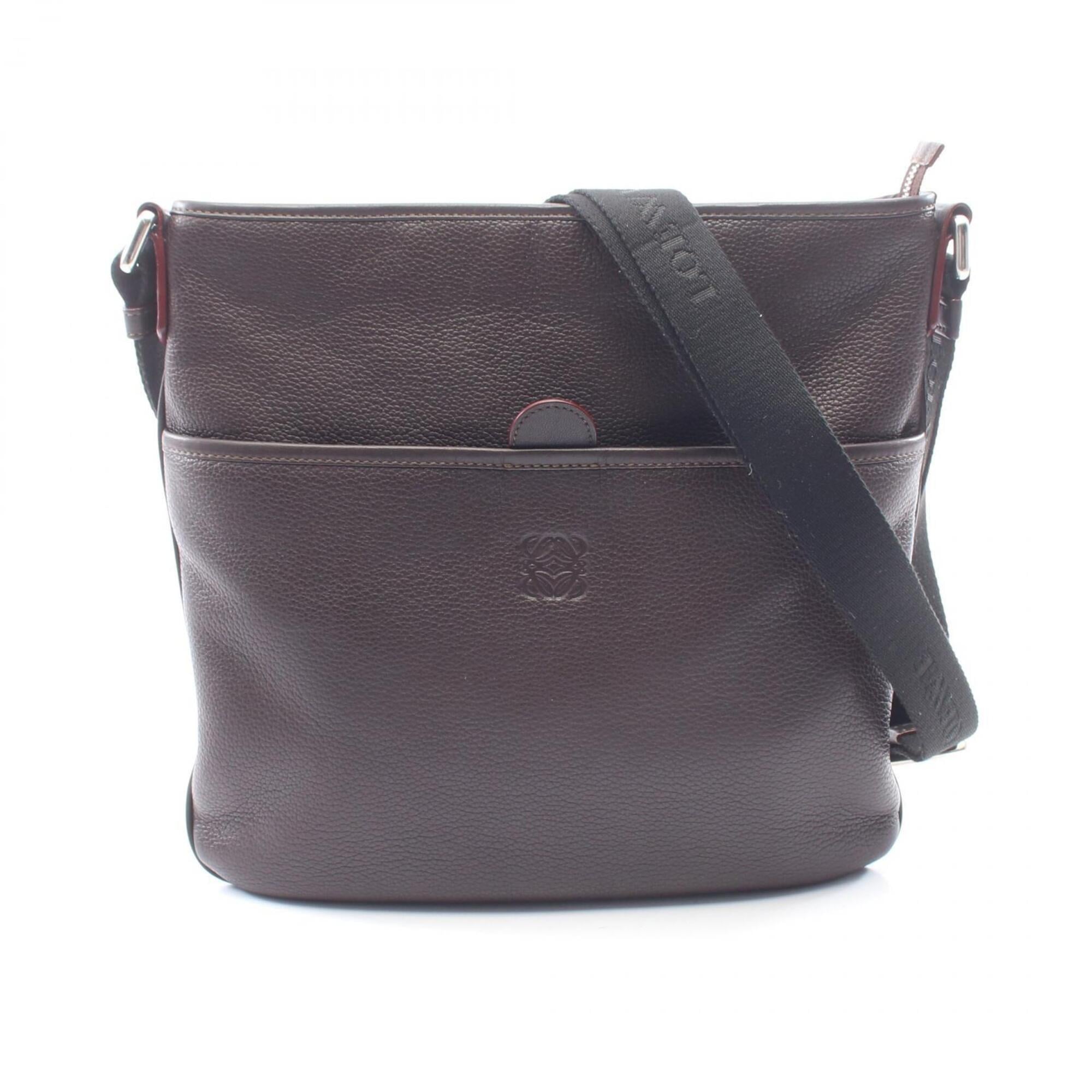 Loewe Black Brown Leather Handbag Shoulder Bag (Pre-Owned)