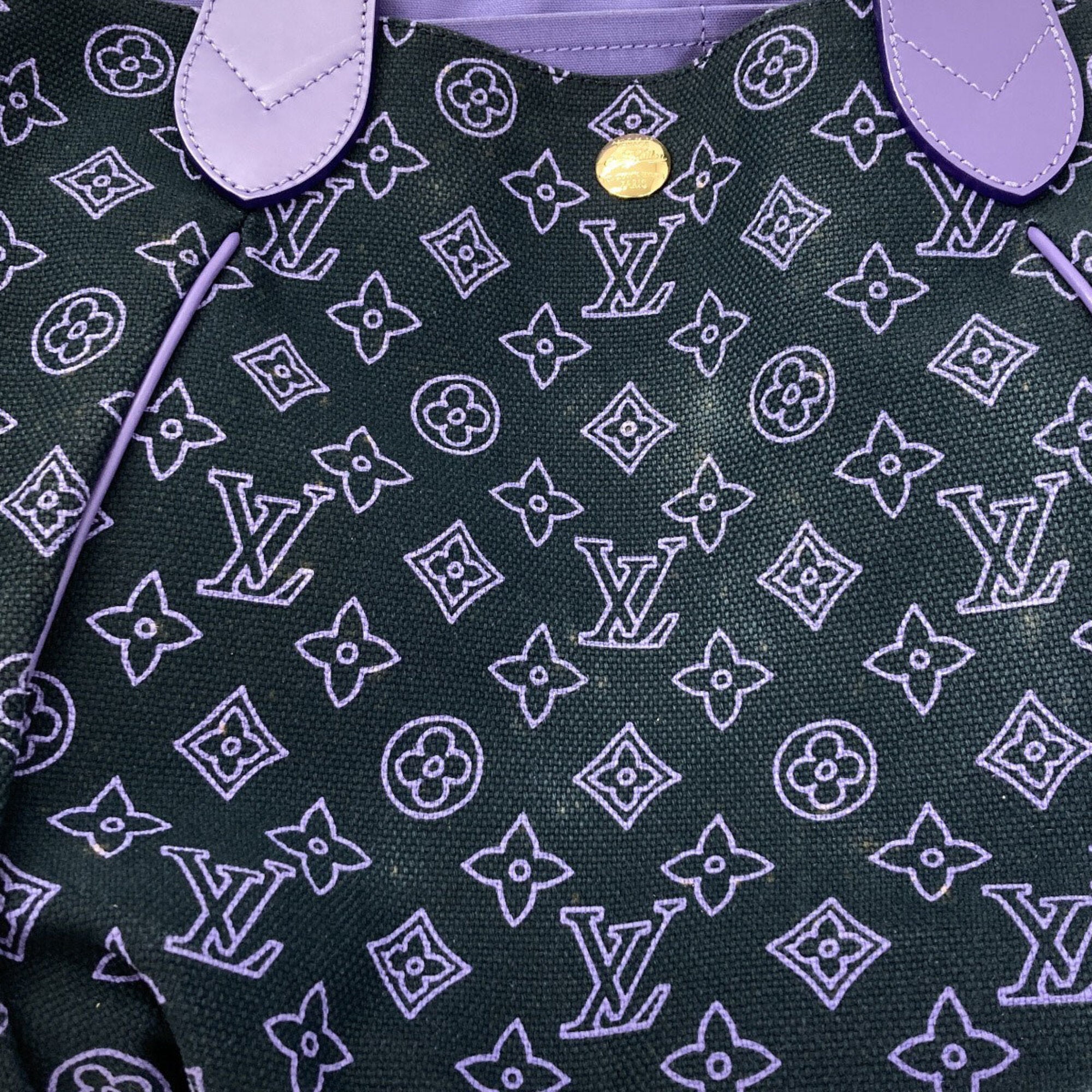Louis Vuitton Black Purple Canvas Tote Bag (Pre-Owned)