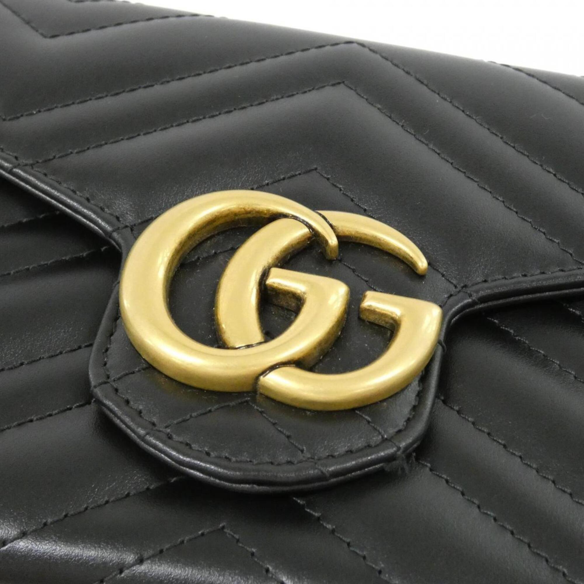 Gucci Gg Marmont Black Quilting Shoulder Bag (Pre-Owned)