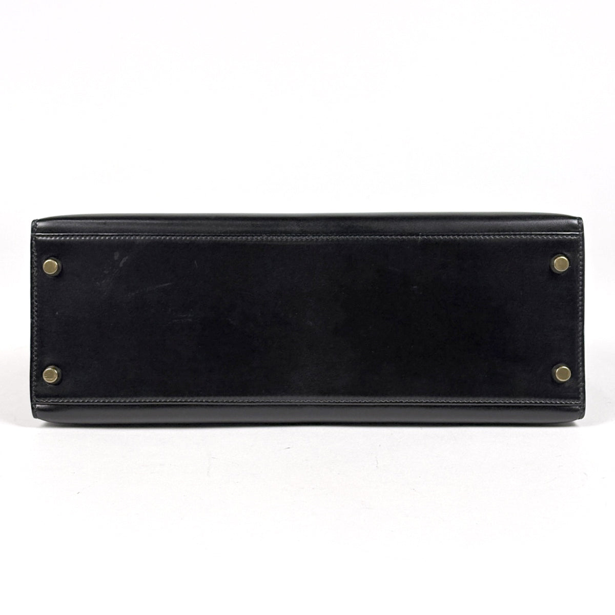 Hermes Kelly Black Box Calf Leather Handbag (Pre-Owned)