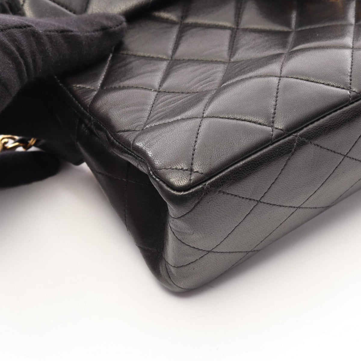 Chanel Matelasse Black Leather Backpack Handbag (Pre-Owned)
