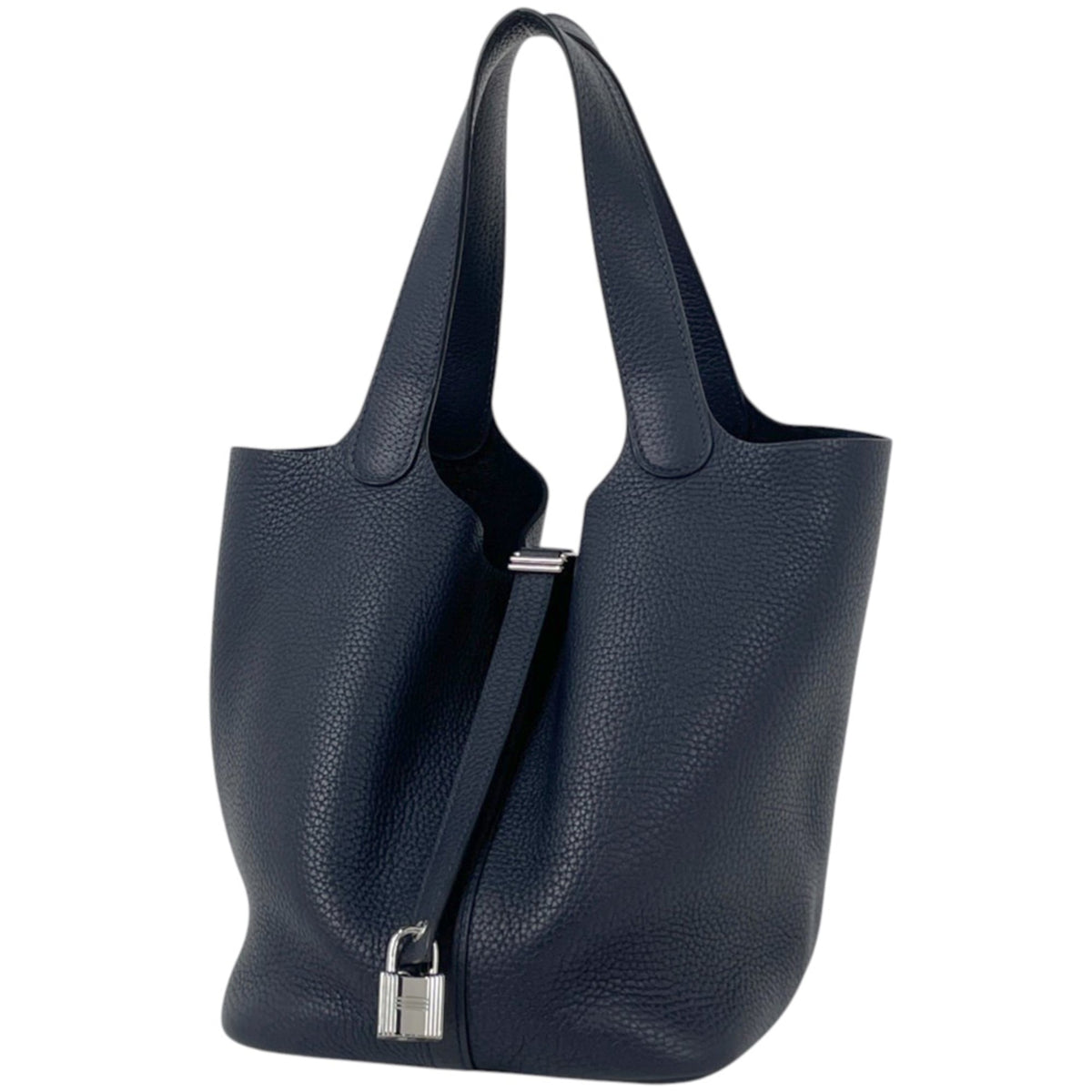 Hermes Blue Nuit Taurillon Clemence Leather Handbag (Pre-Owned)