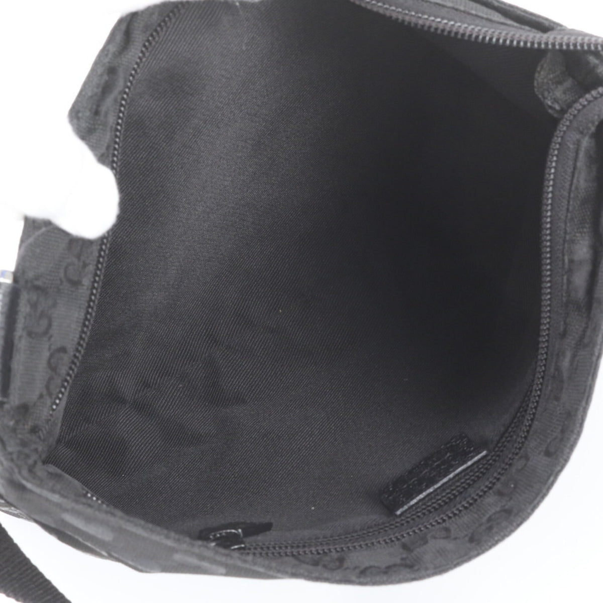Gucci Black Leather Nylon Messenger Bag Shoulder Bag Tote Bag (Pre-Owned)