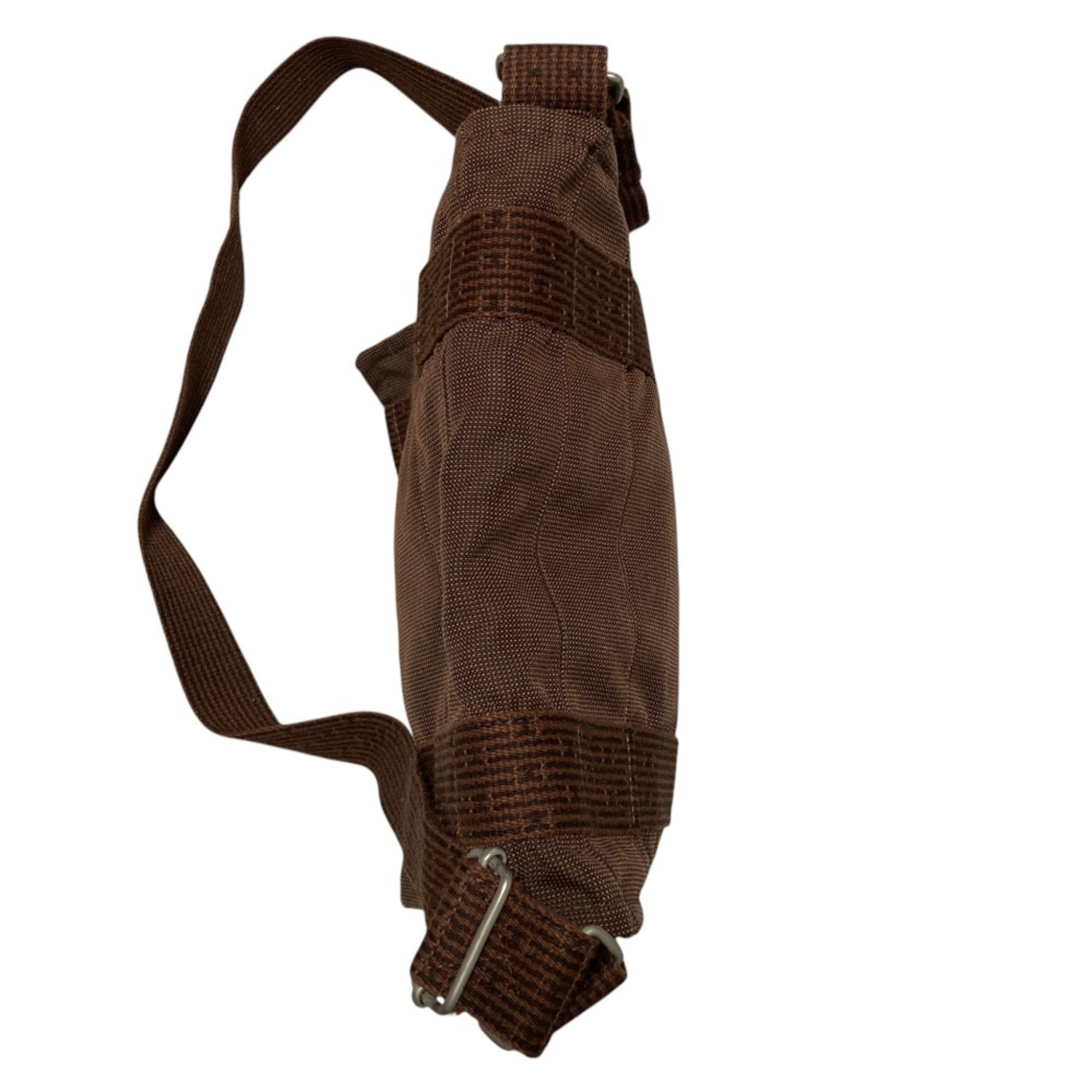 Hermes Brown Nylon Canvas Shoulder Bag (Pre-Owned)