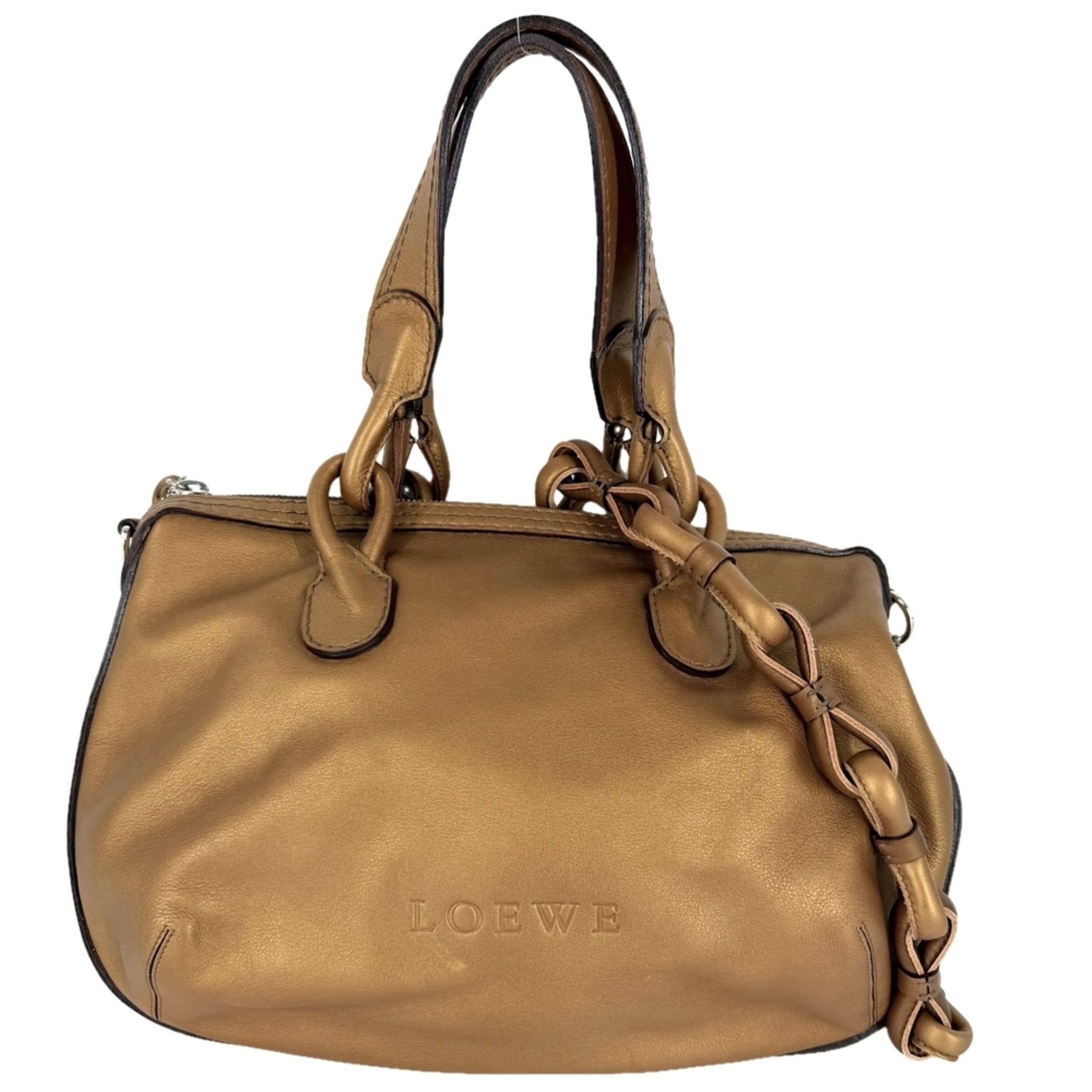 Loewe Bronze Leather Handbag Shoulder Bag (Pre-Owned)