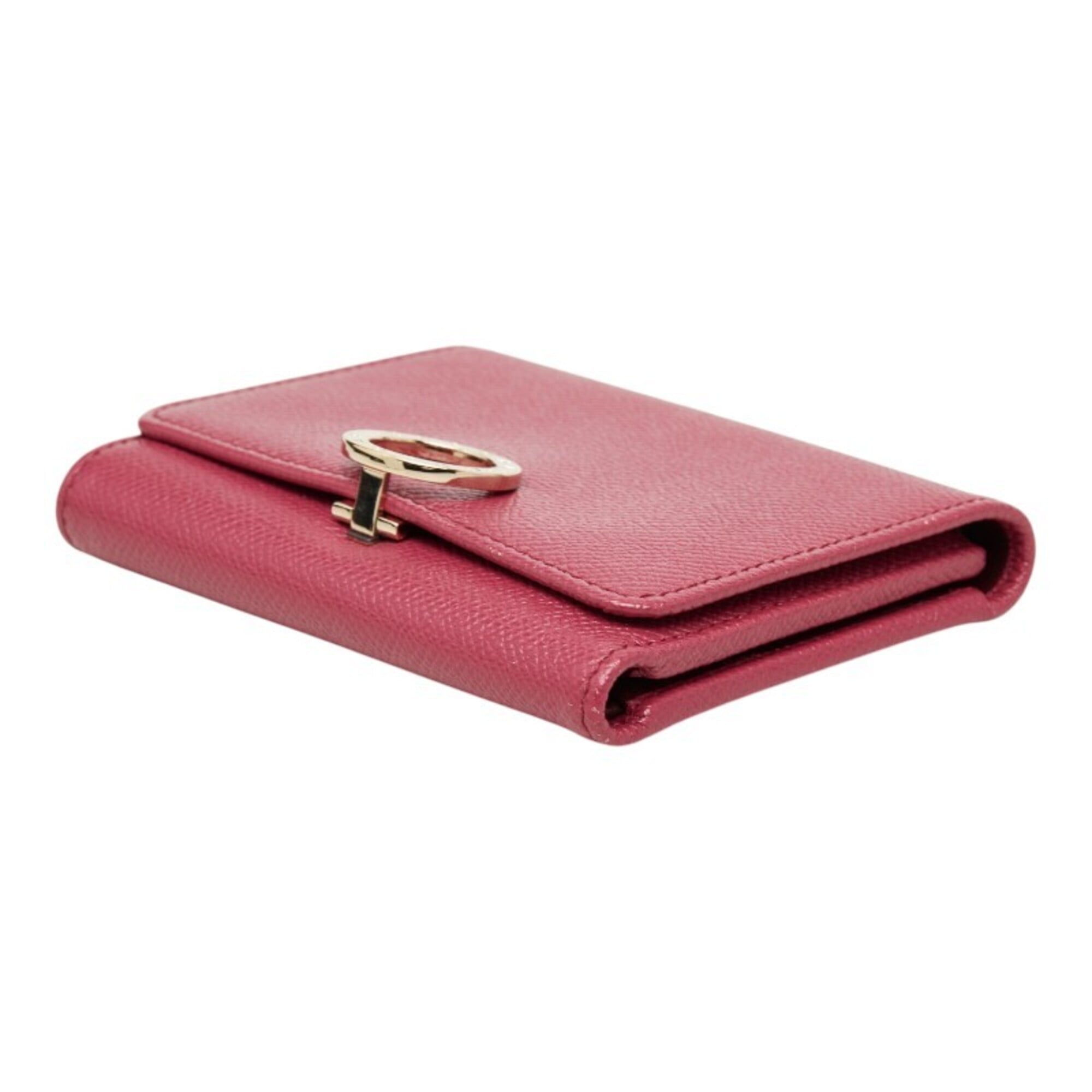 Bvlgari Pink Leather Wallet (Tri-Fold) (Pre-Owned)