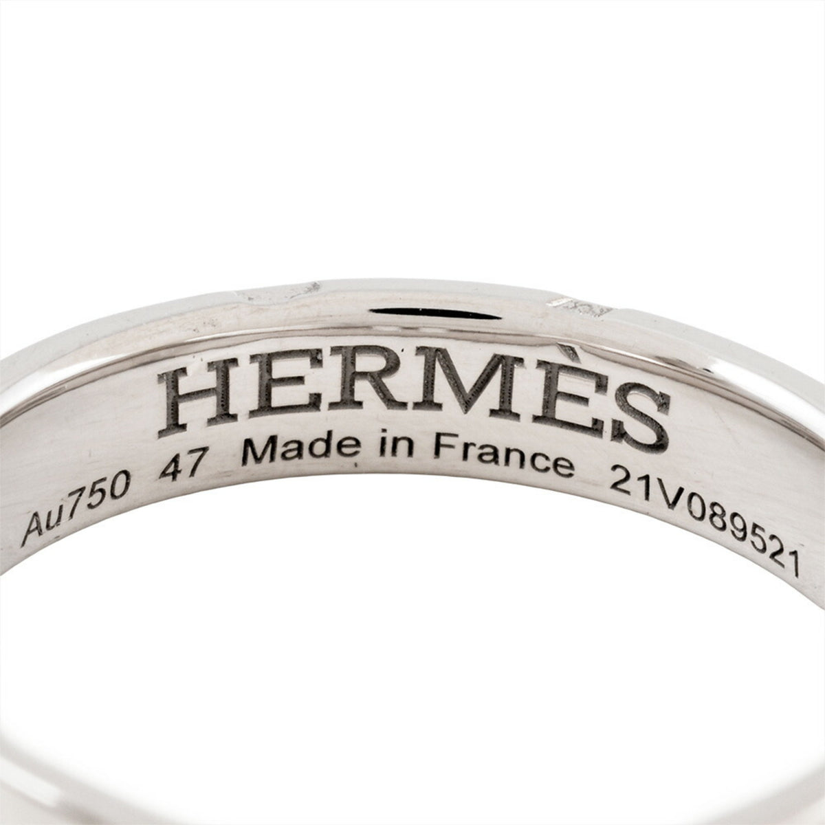 Hermes White Gold (18K) Band Ring (Pre-Owned)
