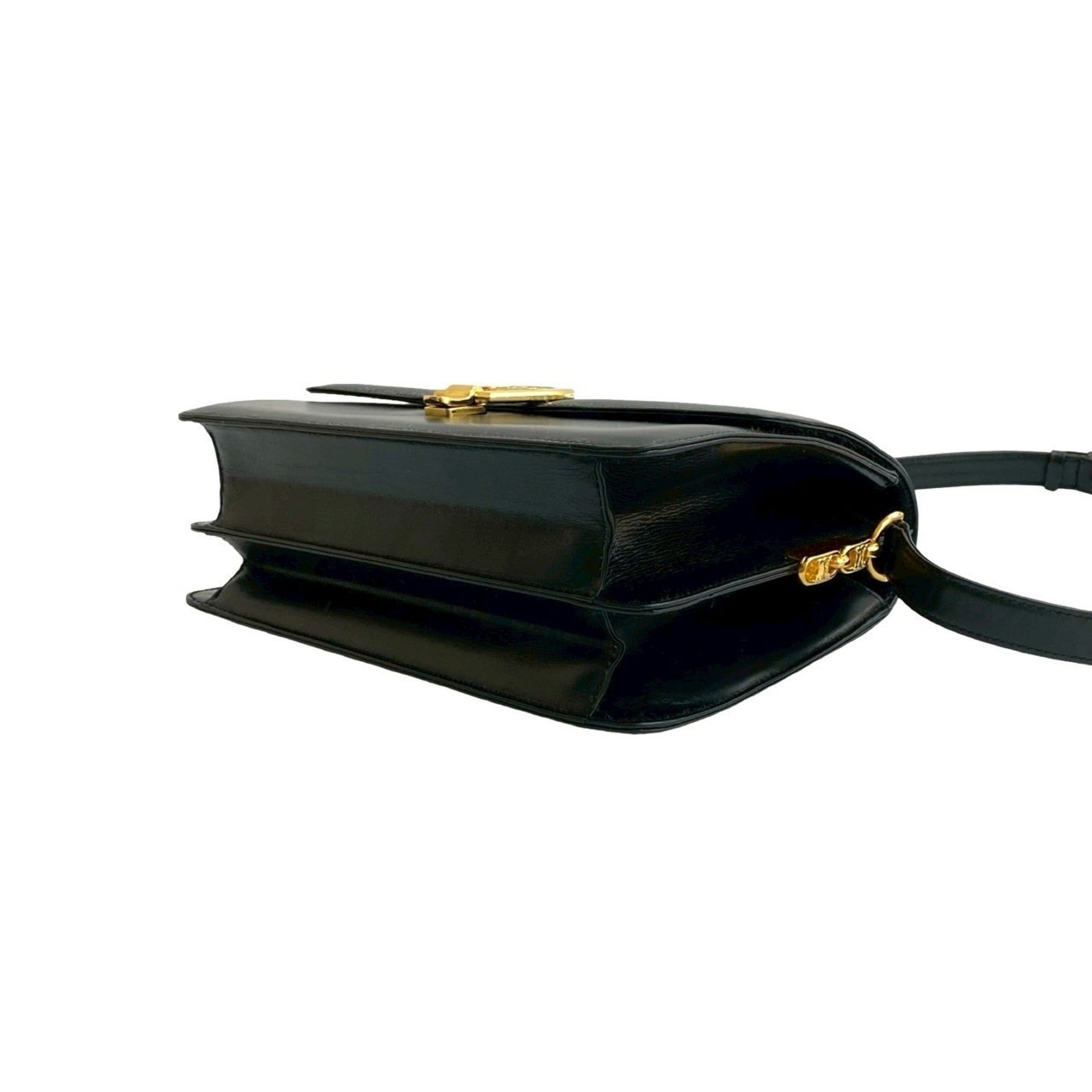 Celine Black Leather Pochette Shoulder Bag (Pre-Owned)
