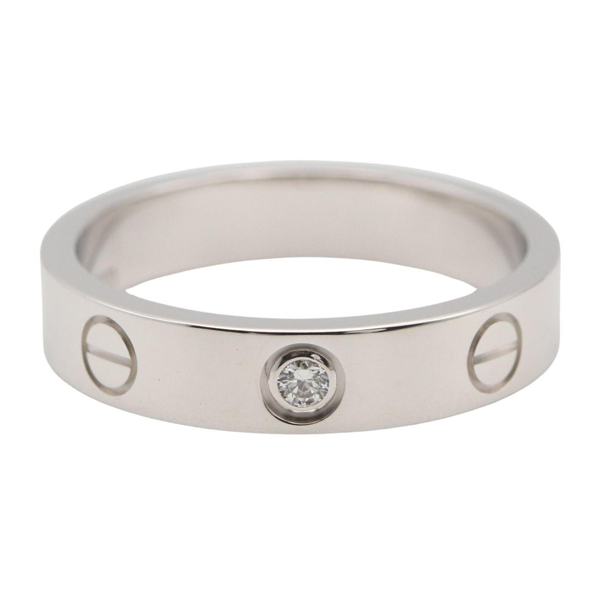 Cartier Silver Clear White Gold (18K) Band Ring (Pre-Owned)