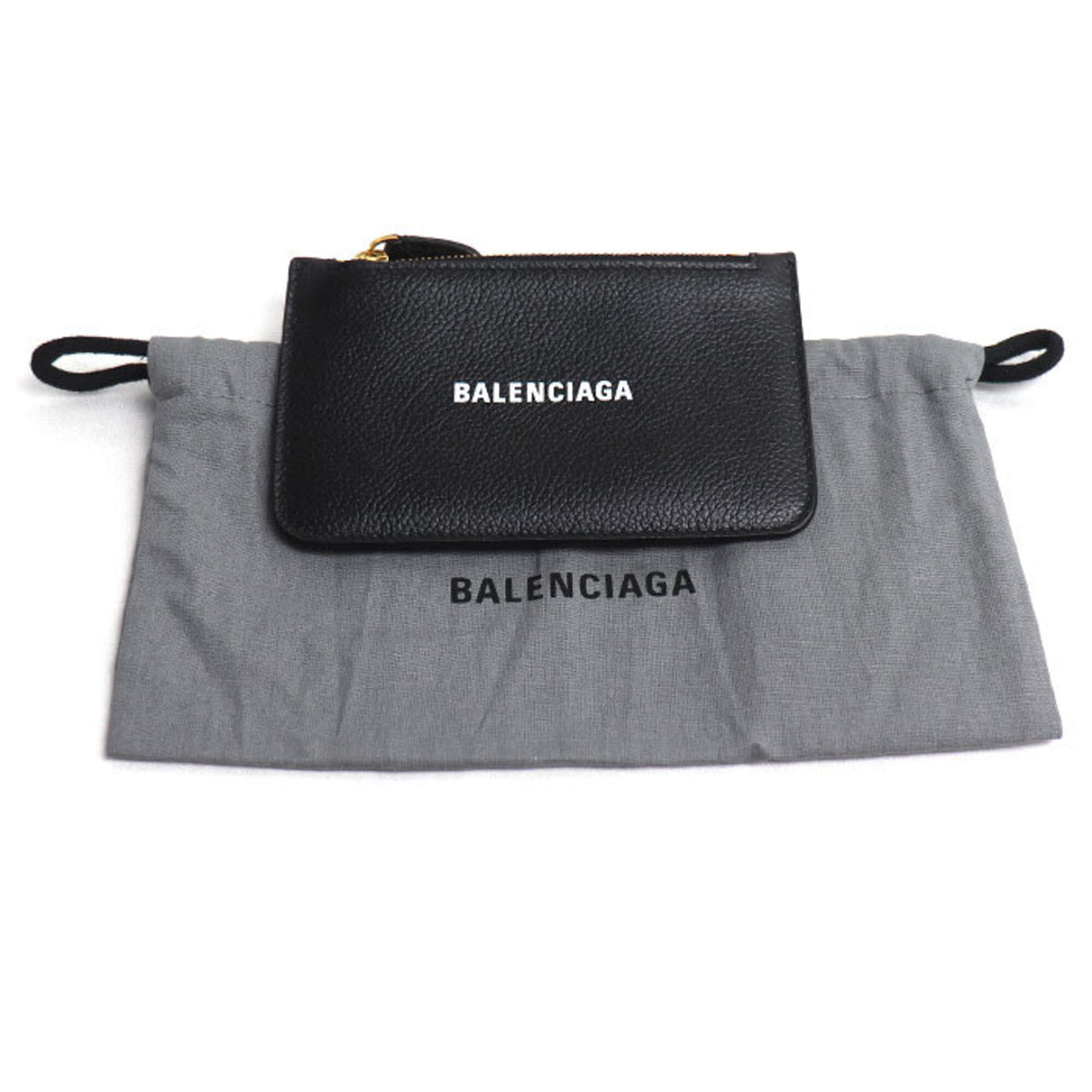 Balenciaga Black Leather Coin Purse/Coin Case (Pre-Owned)
