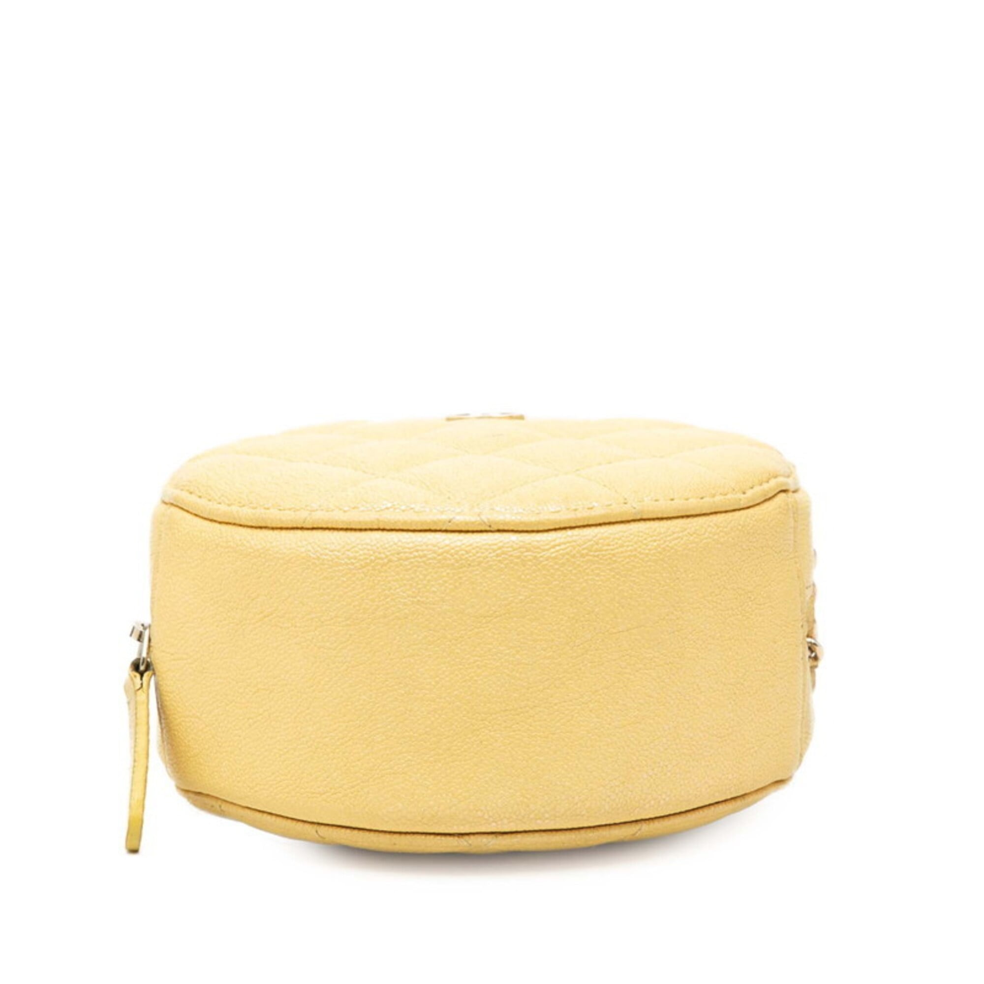 Chanel Yellow Grained Calfskin Shoulder Bag (Pre-Owned)