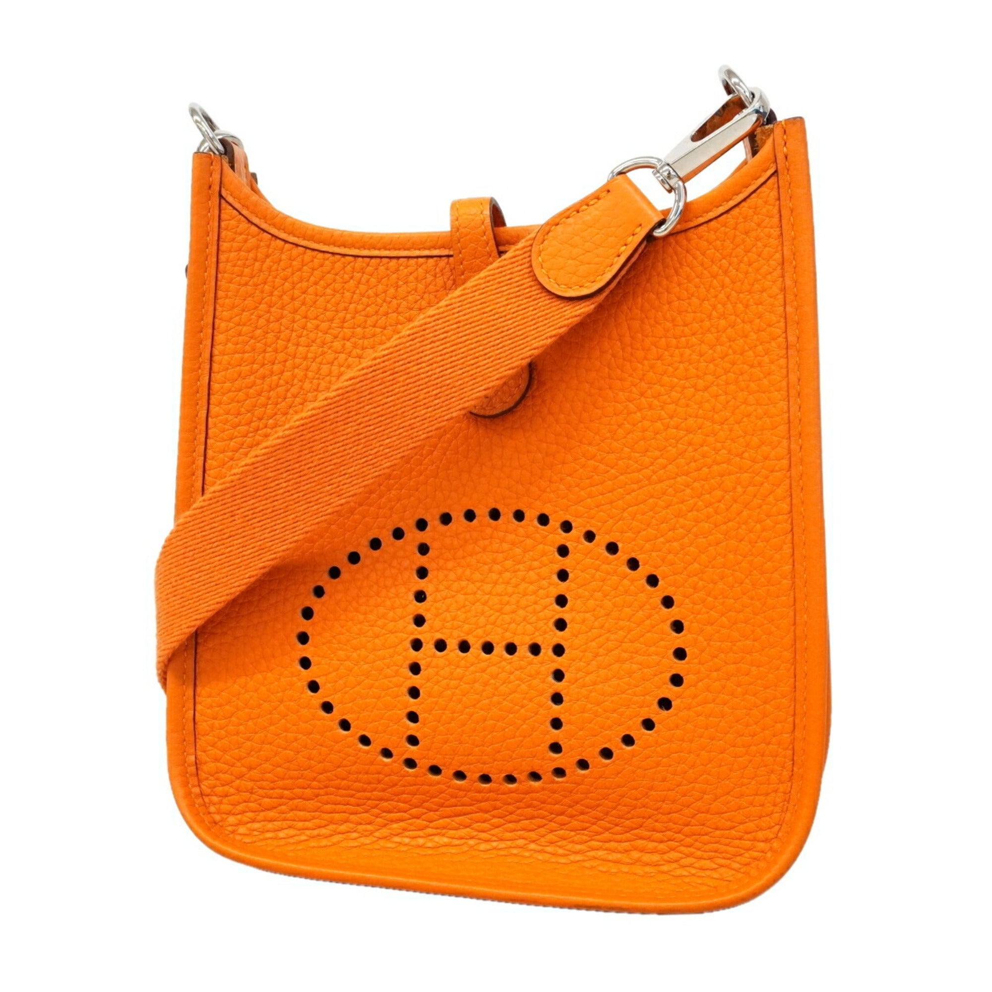 Hermes Orange Taurillon Clemence Leather Shoulder Bag (Pre-Owned)