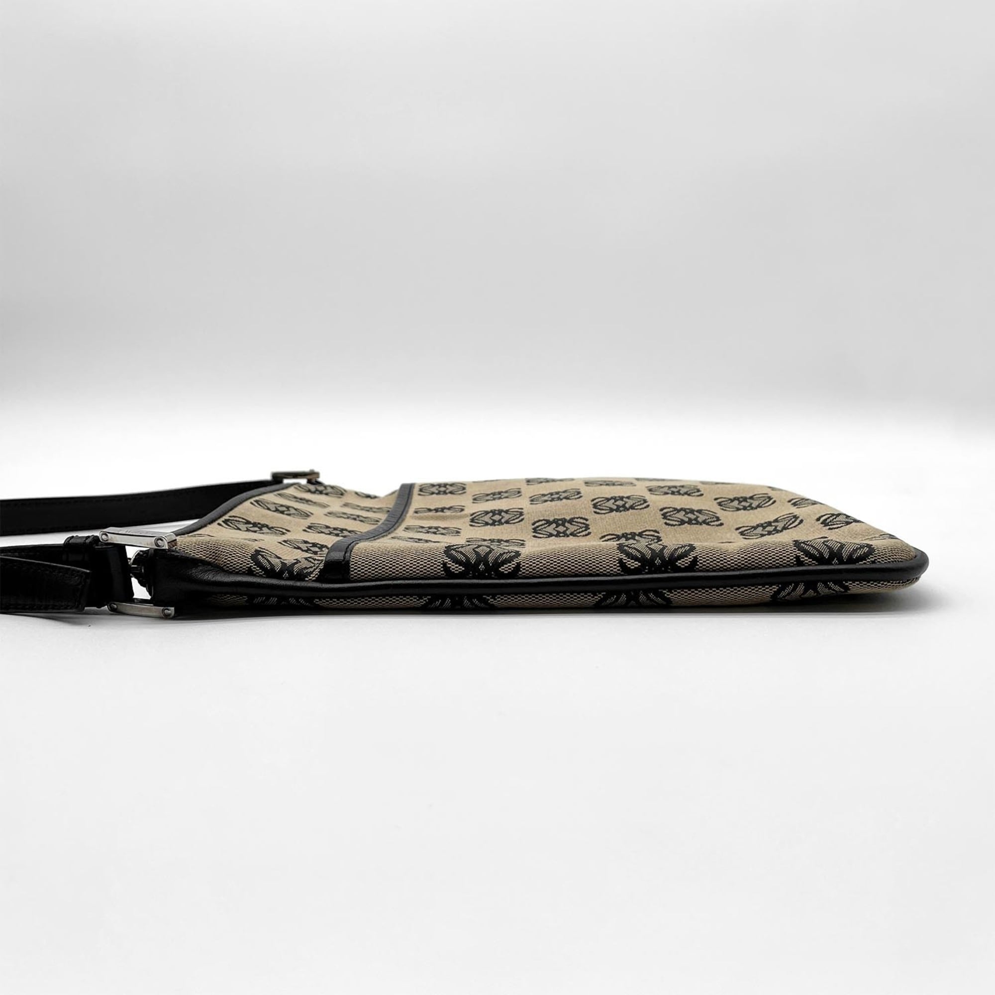 Loewe Black Brown Canvas Shoulder Bag (Pre-Owned)