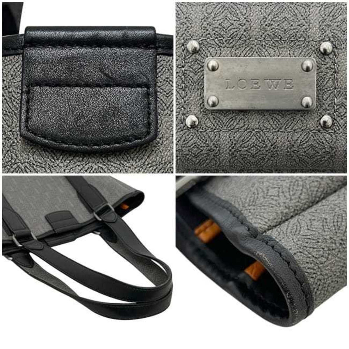 Loewe Gray Pvc Leather Tote Bag (Pre-Owned)