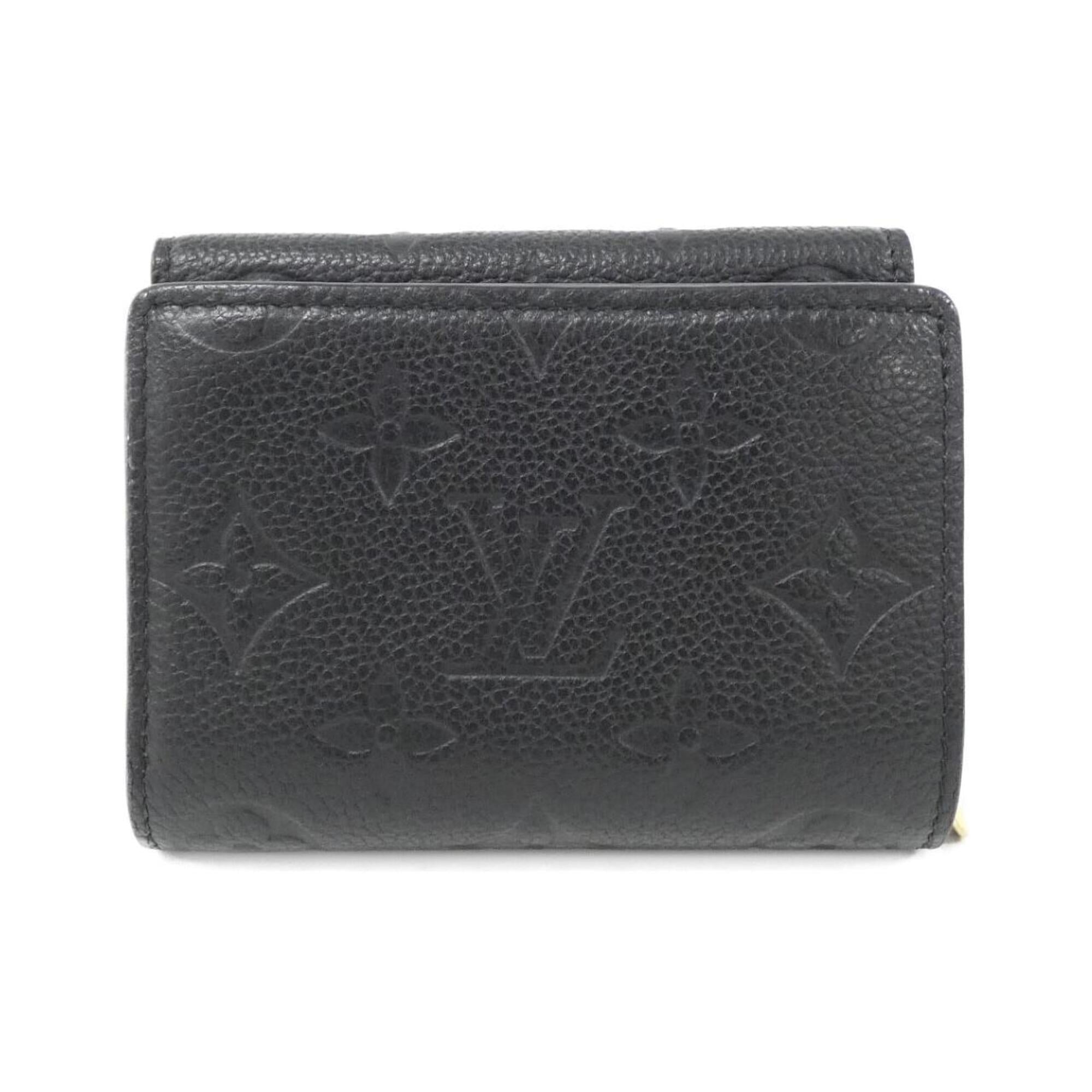 Louis Vuitton Black Leather Wallet (Tri-Fold) (Pre-Owned)