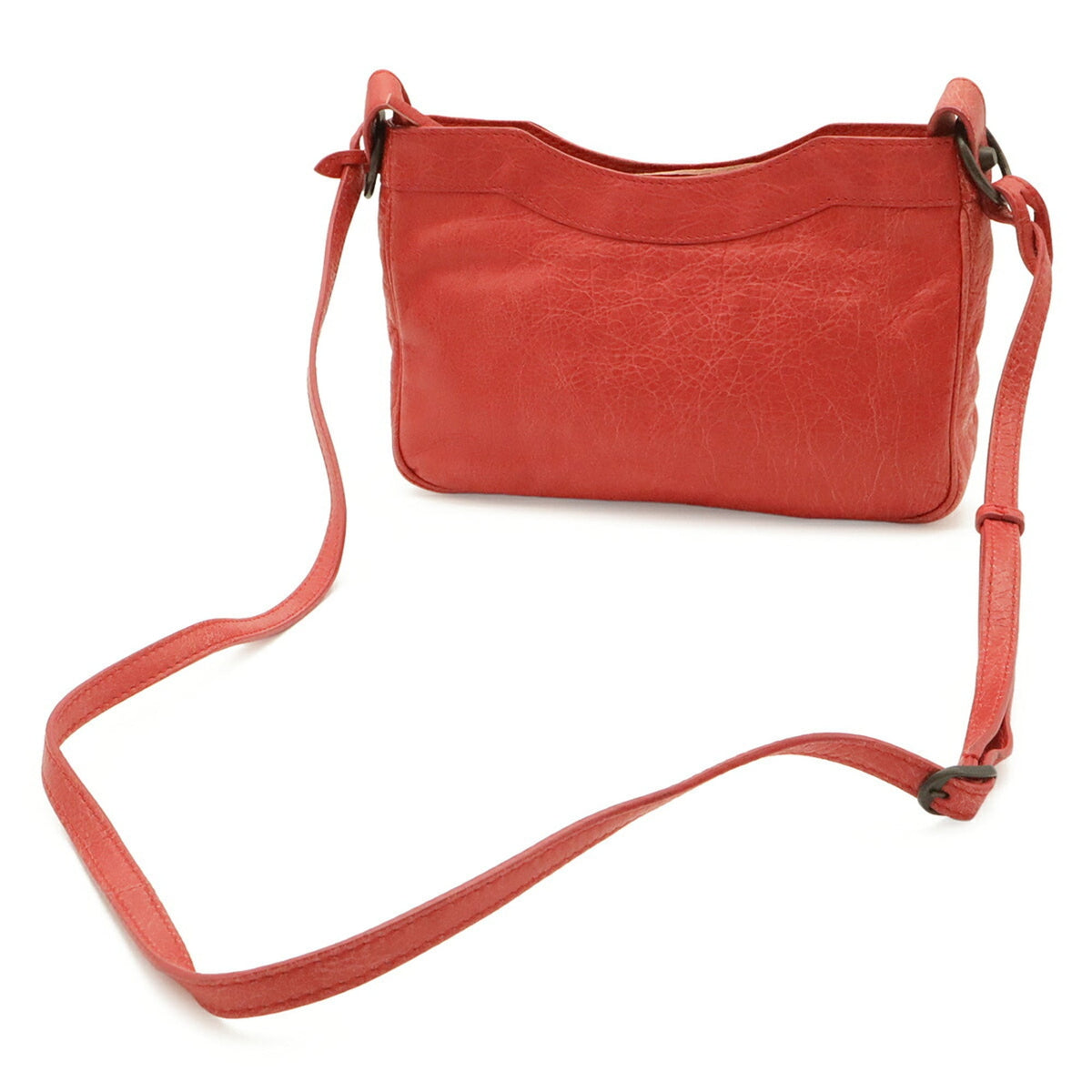 Balenciaga Pink Red Color Leather Clutch Bag Pochette Shoulder Bag (Pre-Owned)