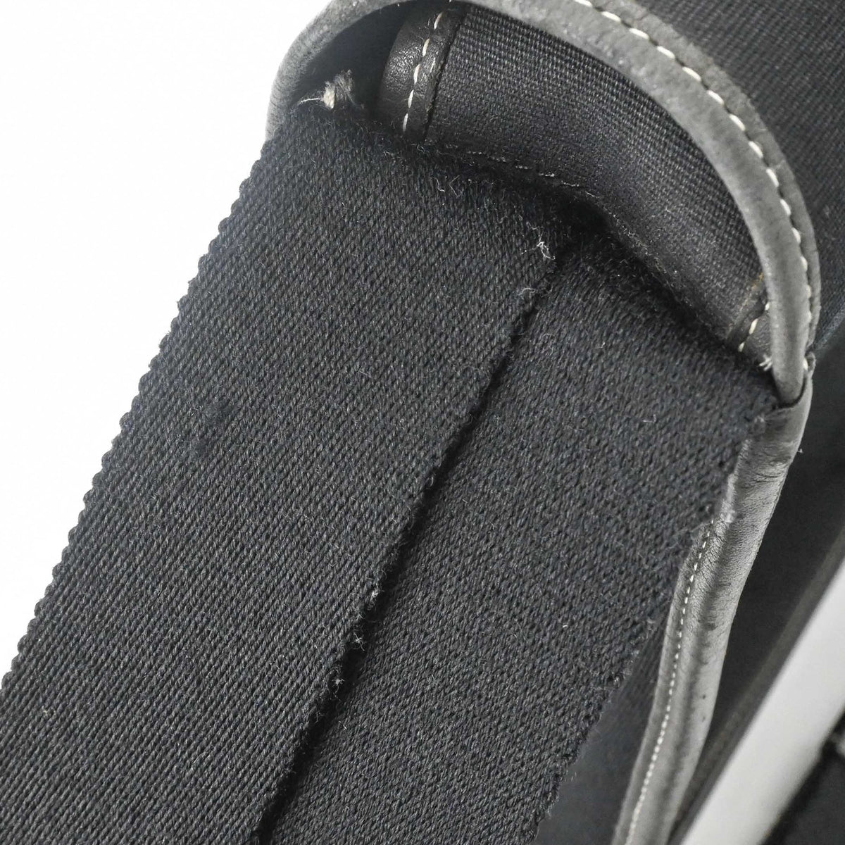 Hermes Buenaventura Black Toile H Leather Messenger Bag Shoulder Bag (Pre-Owned)
