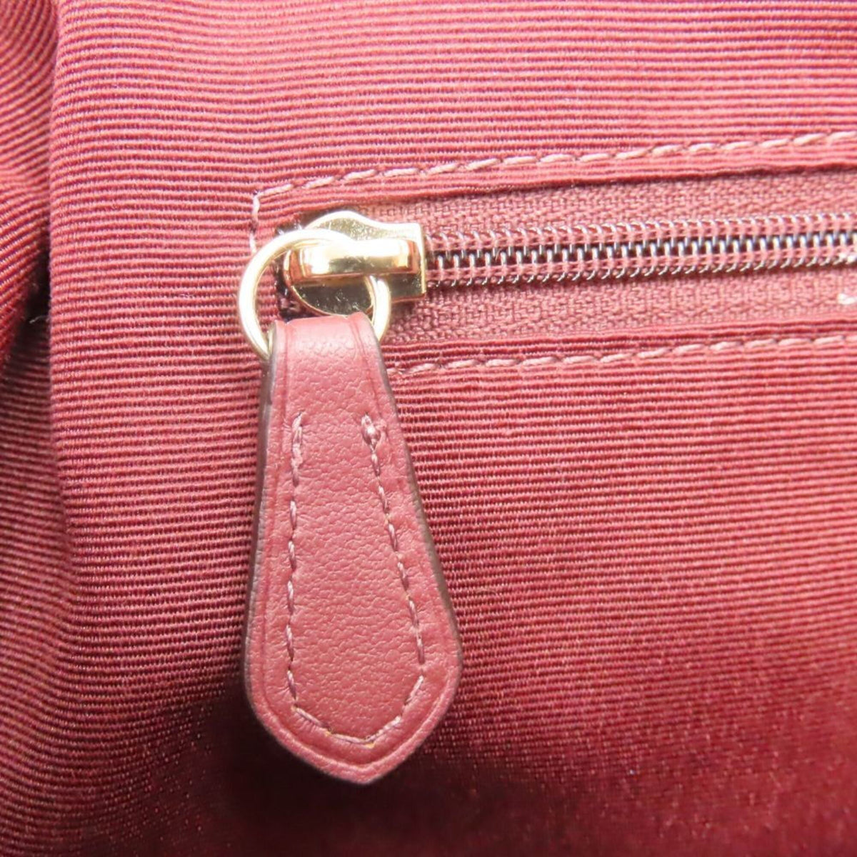 Coach Signature Brown Red Color Signature Line Leather Handbag (Pre-Owned)