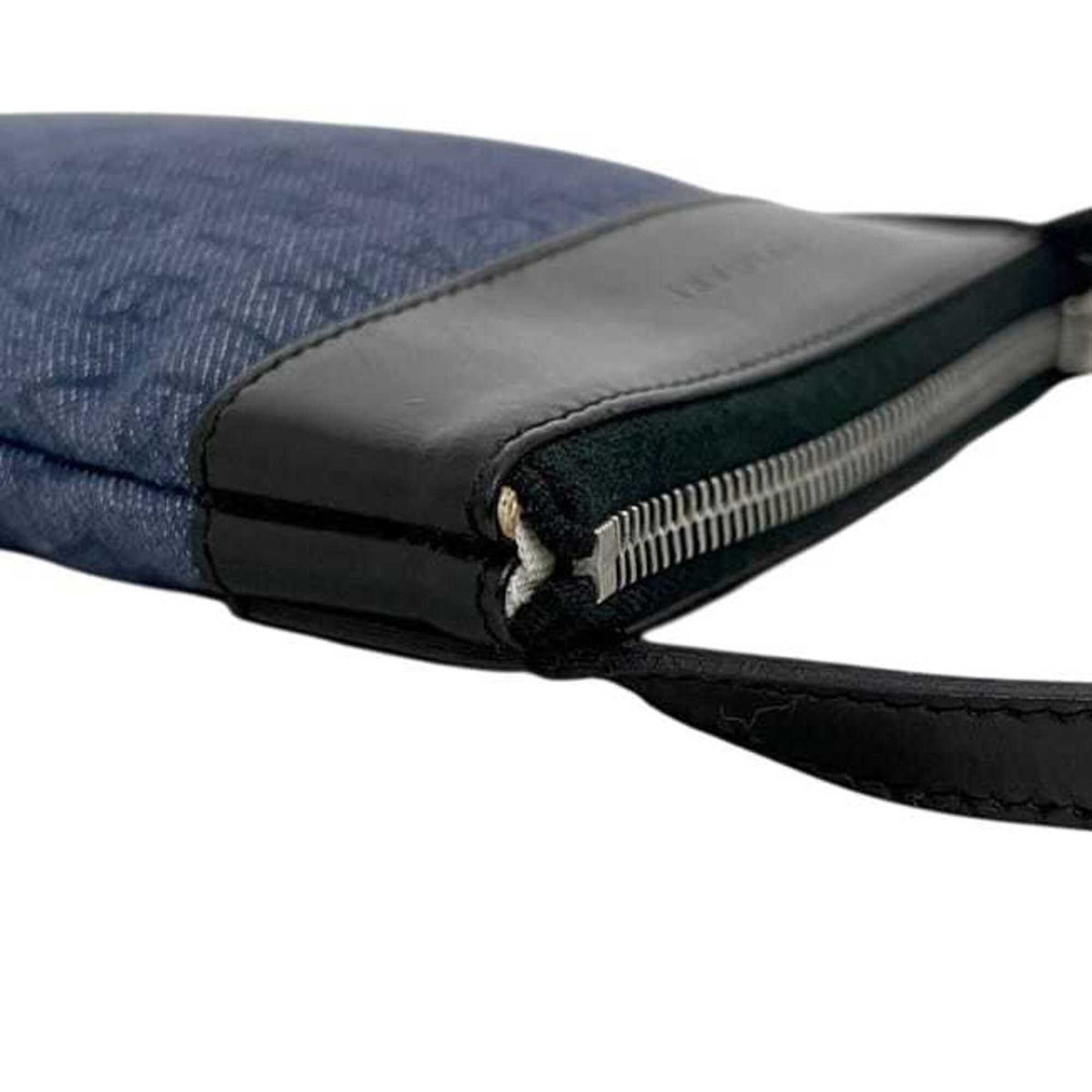 Bvlgari Blue Denim Leather Pochette Shoulder Bag (Pre-Owned)