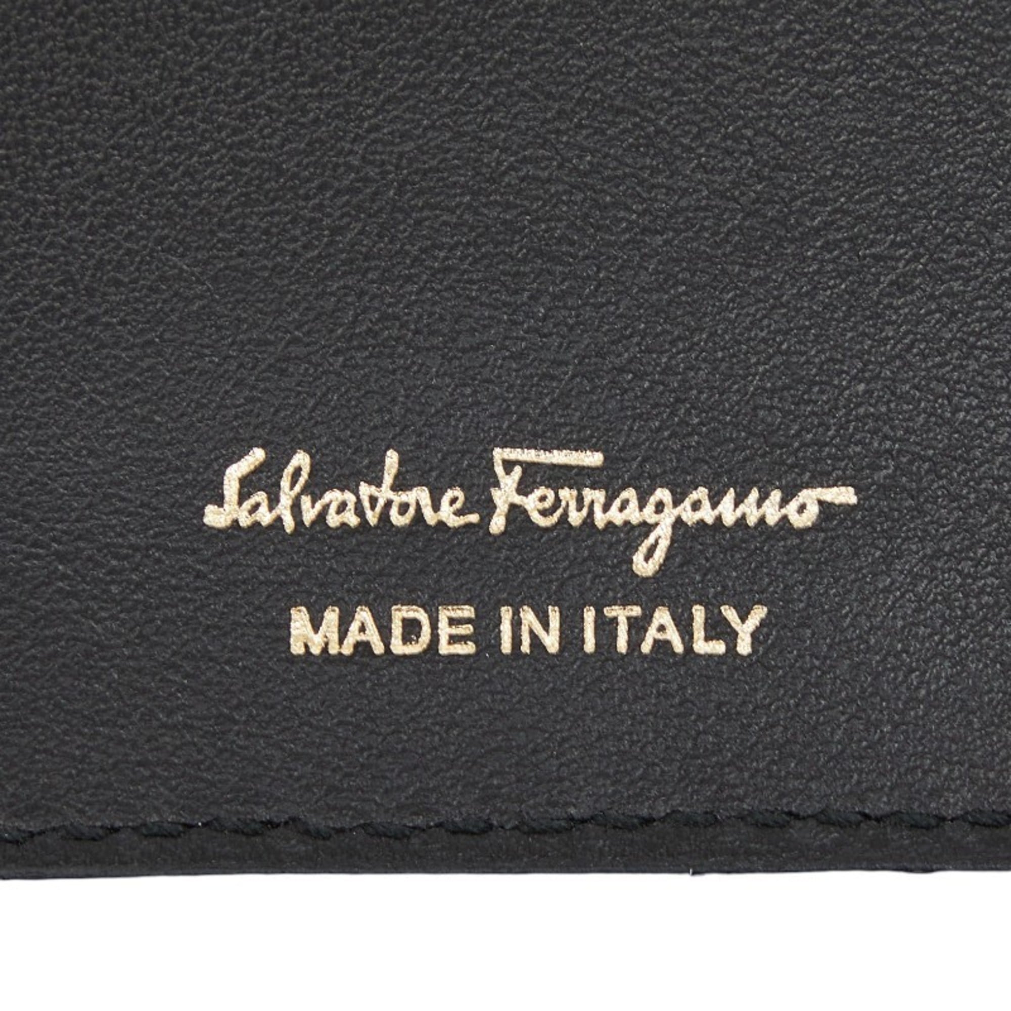 Salvatore Ferragamo Black Leather Wallet (Bi-Fold) (Pre-Owned)