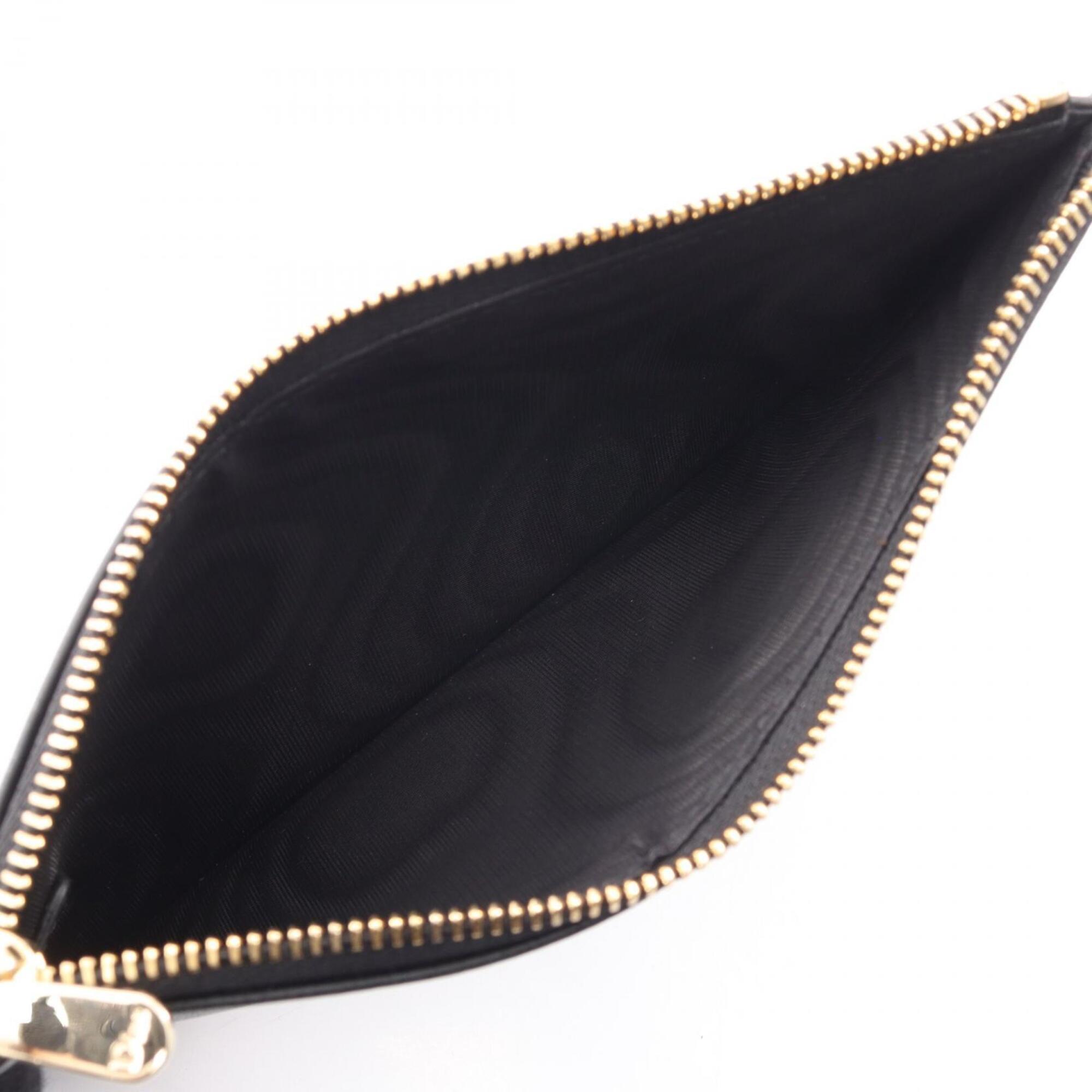 Christian Dior Black Leather Handbag Pouch Shoulder Bag (Pre-Owned)