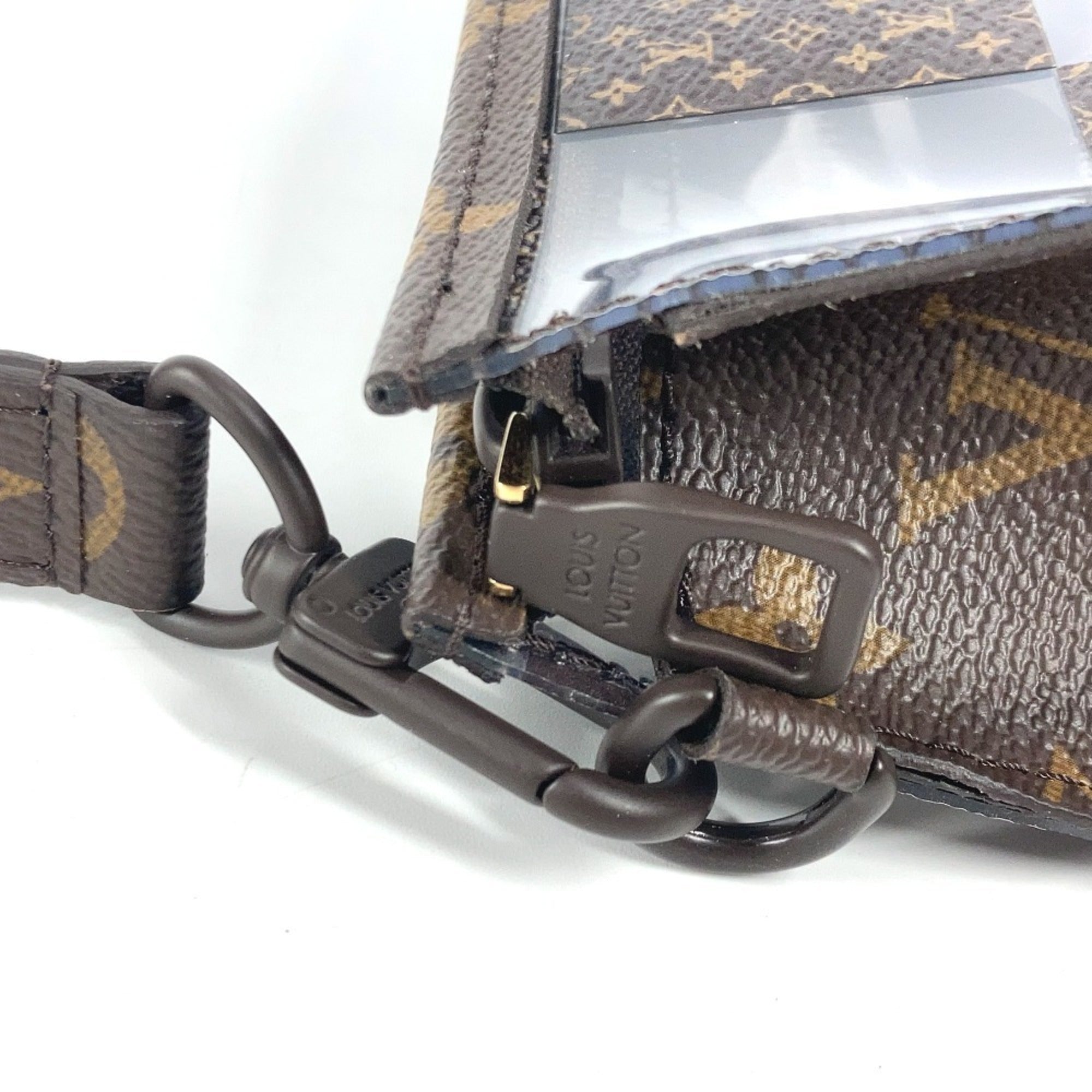 Louis Vuitton Brown Damier Canvas Monogram Monogram Vinyl Clutch Bag Pouch (Pre-Owned)