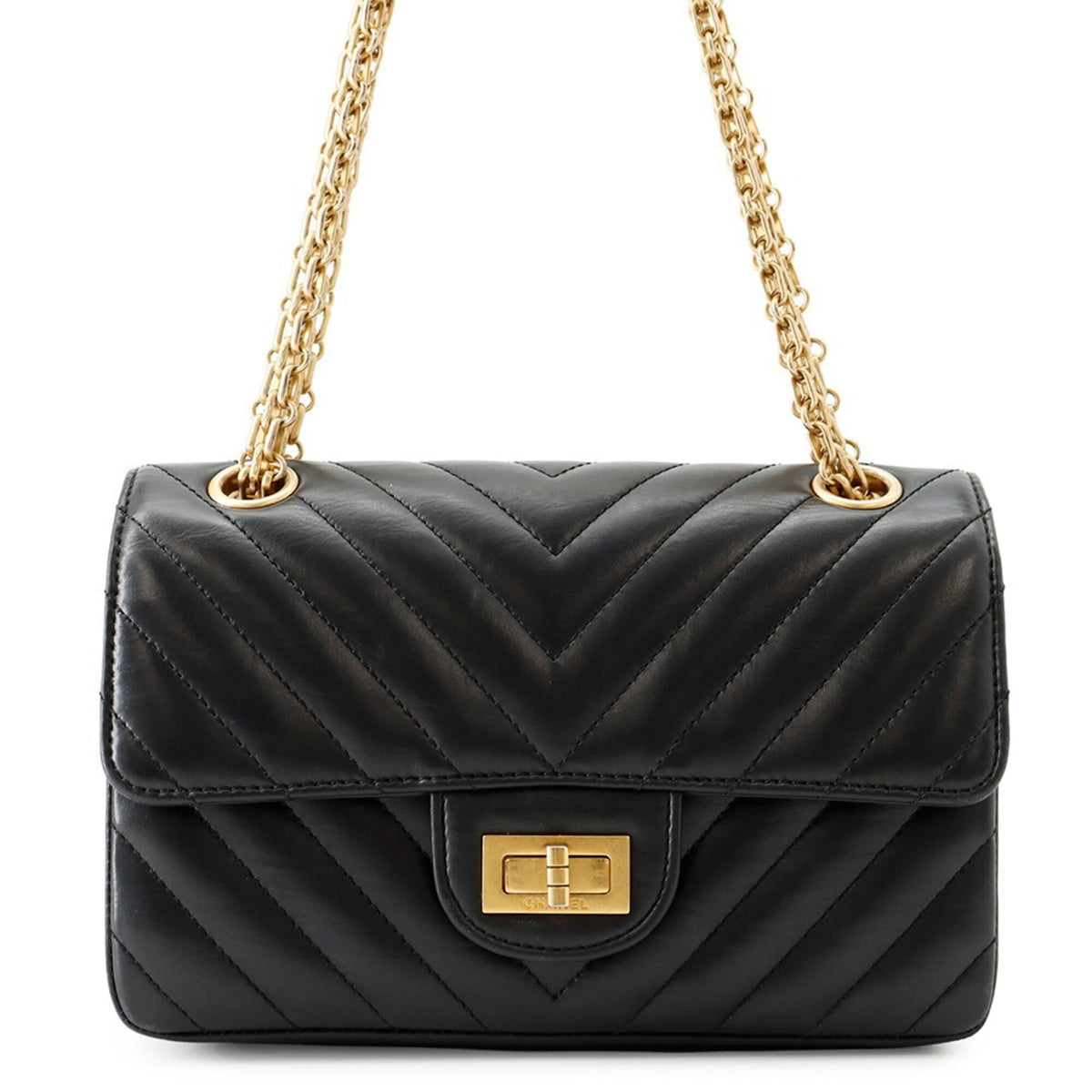 Chanel 2.55 Black Handbag Shoulder Bag (Pre-Owned)