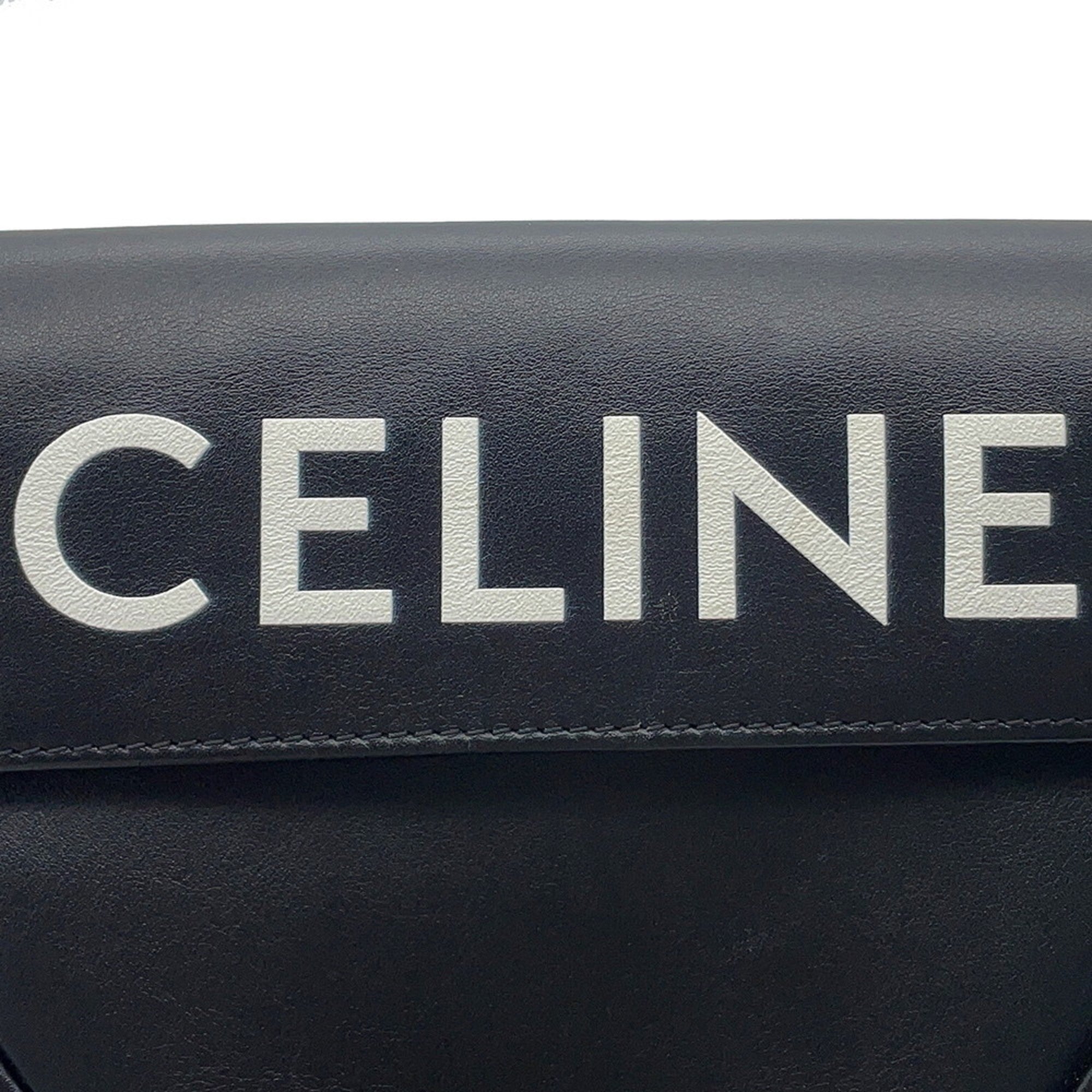 Celine Black Leather Handbag Pochette Shoulder Bag (Pre-Owned)