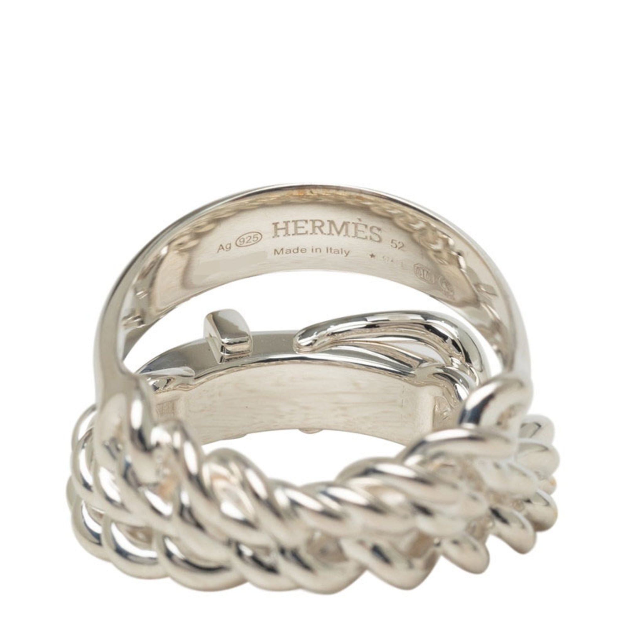Hermes Silver 925 Band Ring (Pre-Owned)