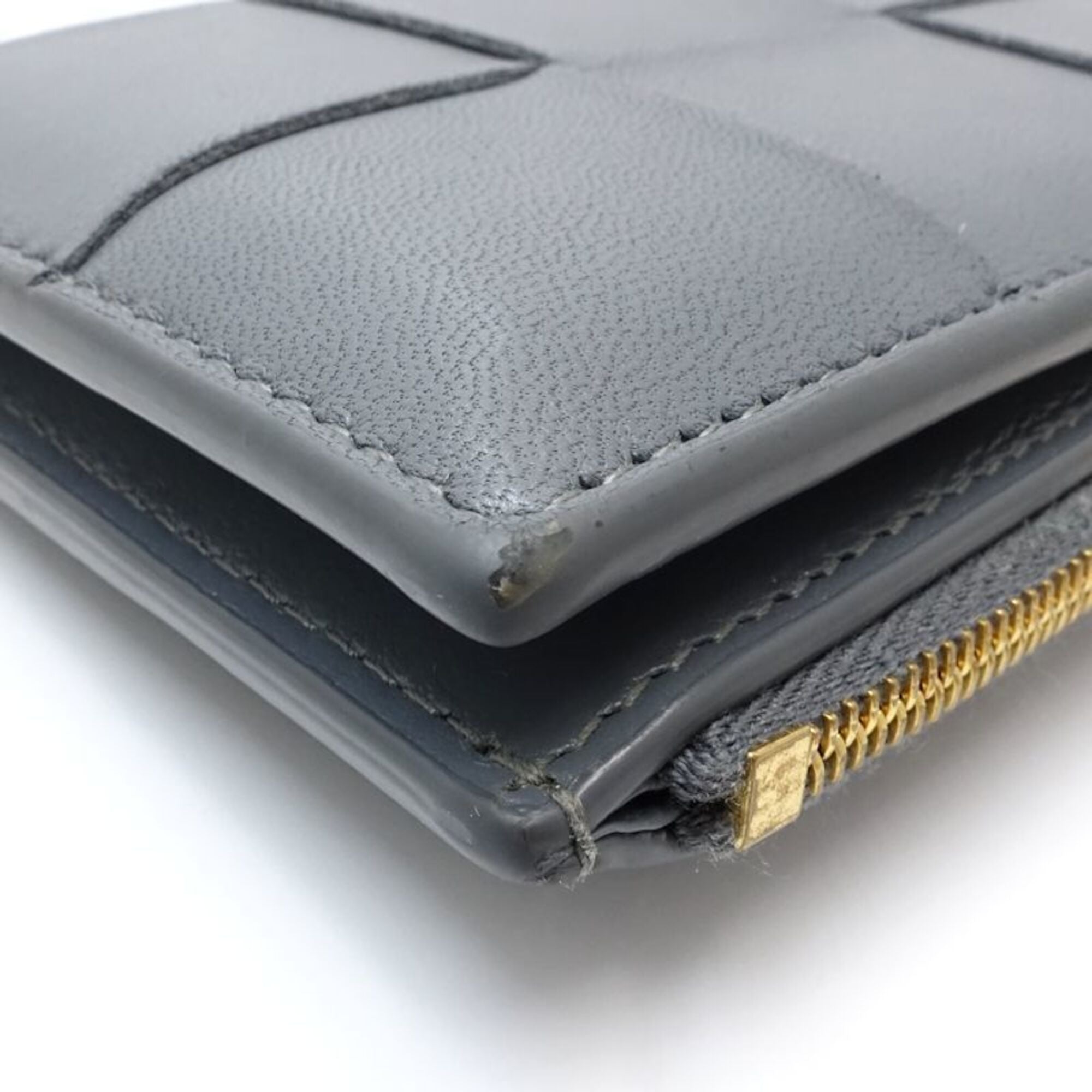Bottega Veneta Gray Leather Wallet (Bi-Fold) (Pre-Owned)