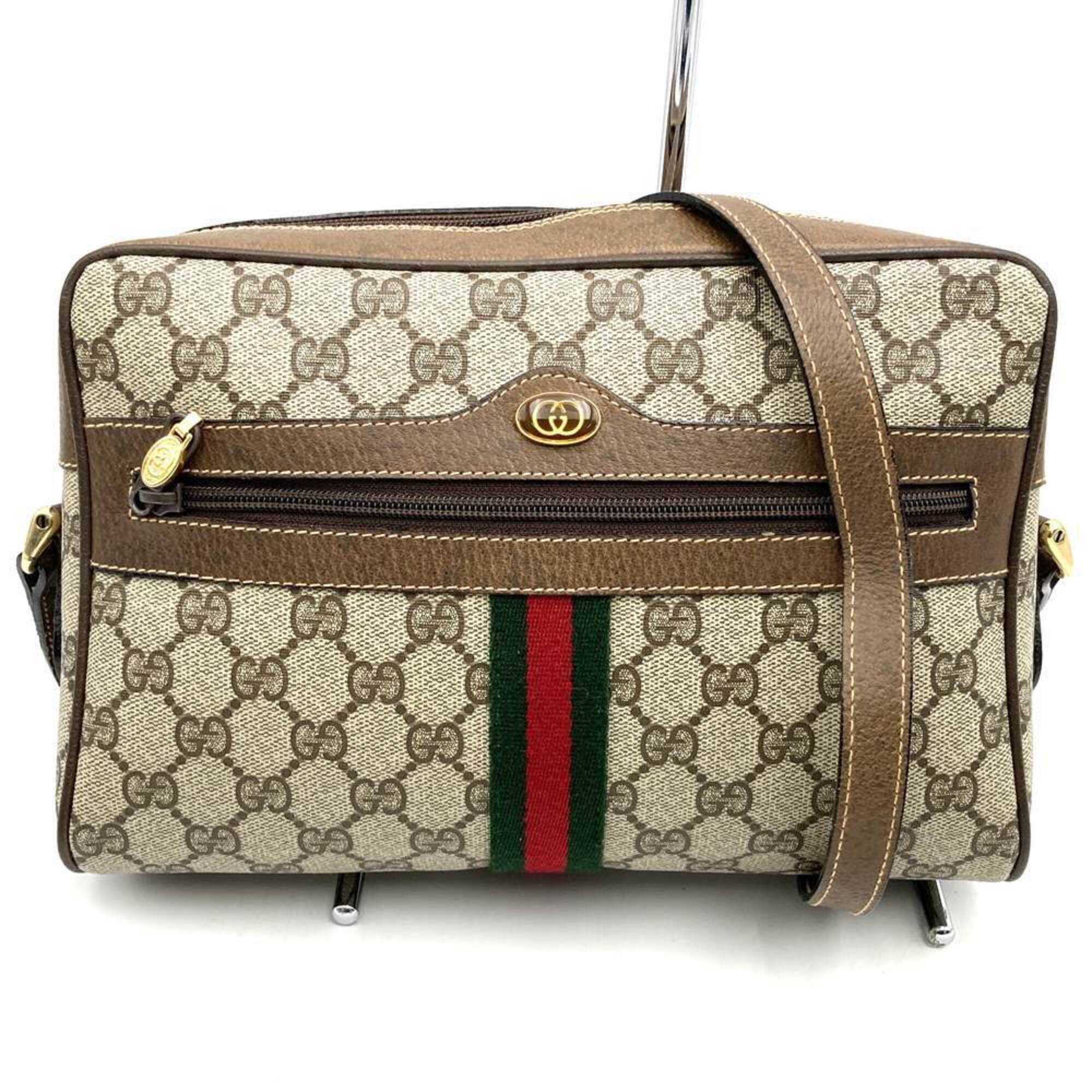 Gucci Brown Gg Supreme Canvas Pvc Shoulder Bag (Pre-Owned)