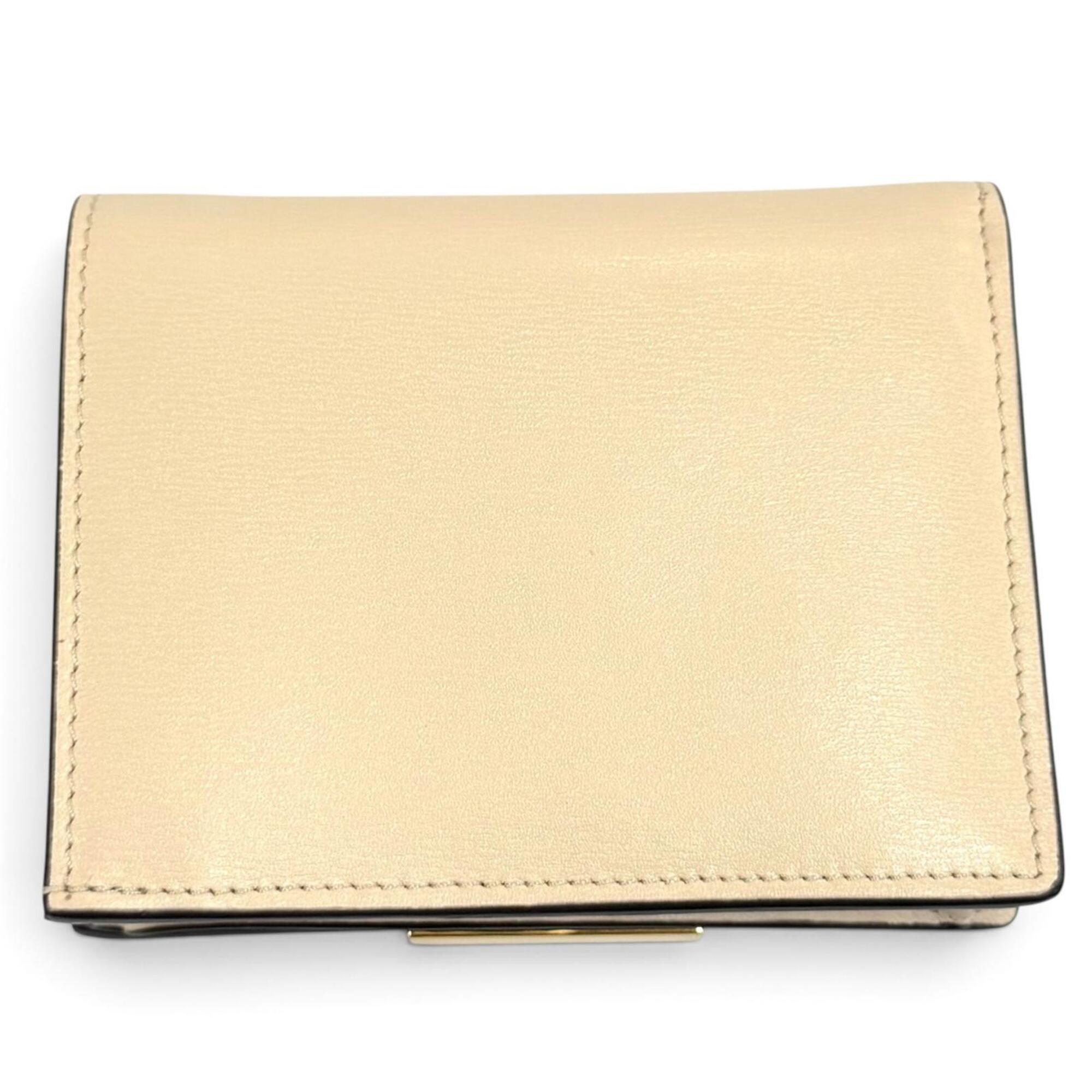 Fendi Beige Leather Wallet (Bi-Fold) (Pre-Owned)