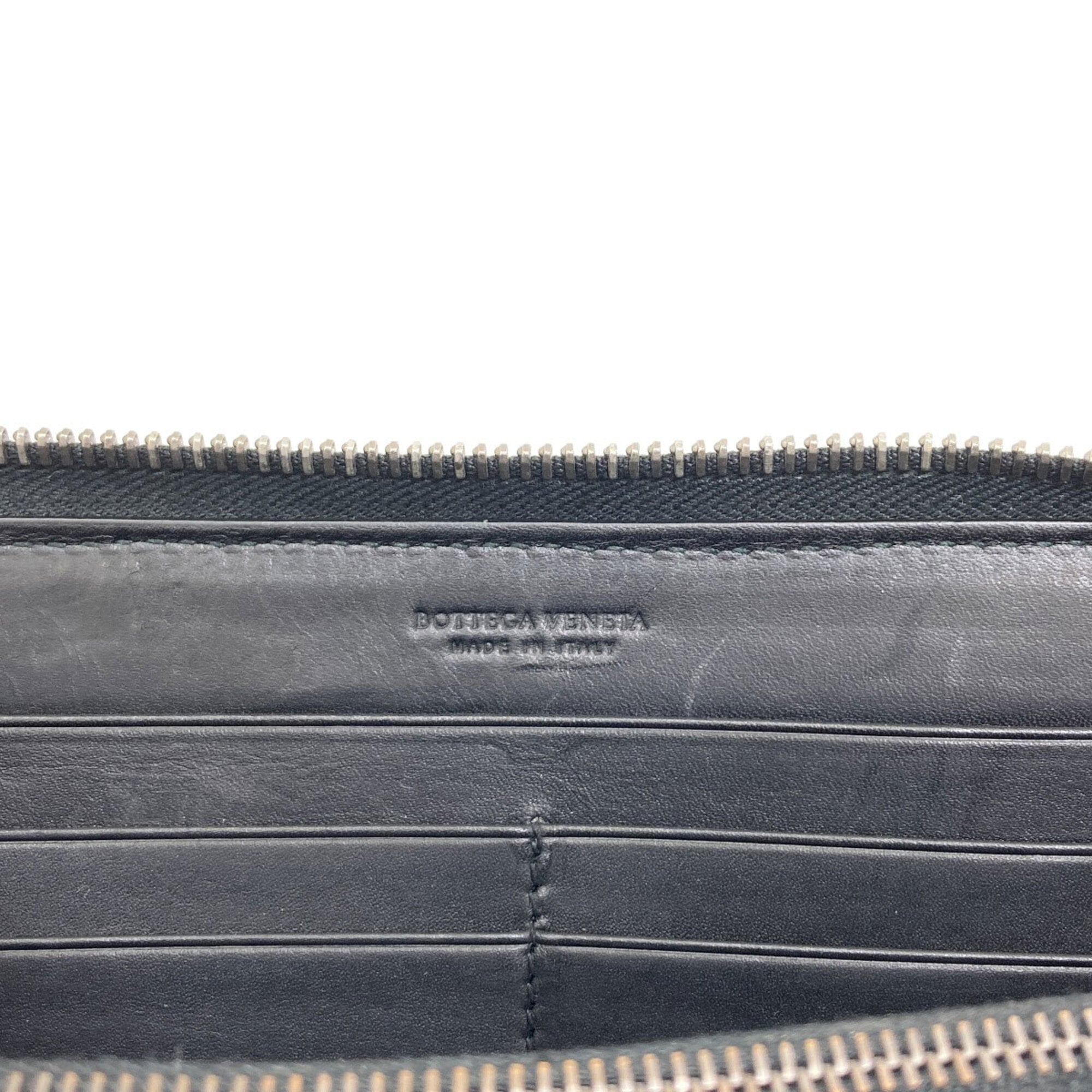 Bottega Veneta Black Leather Long Wallet (Bi-Fold) (Pre-Owned)