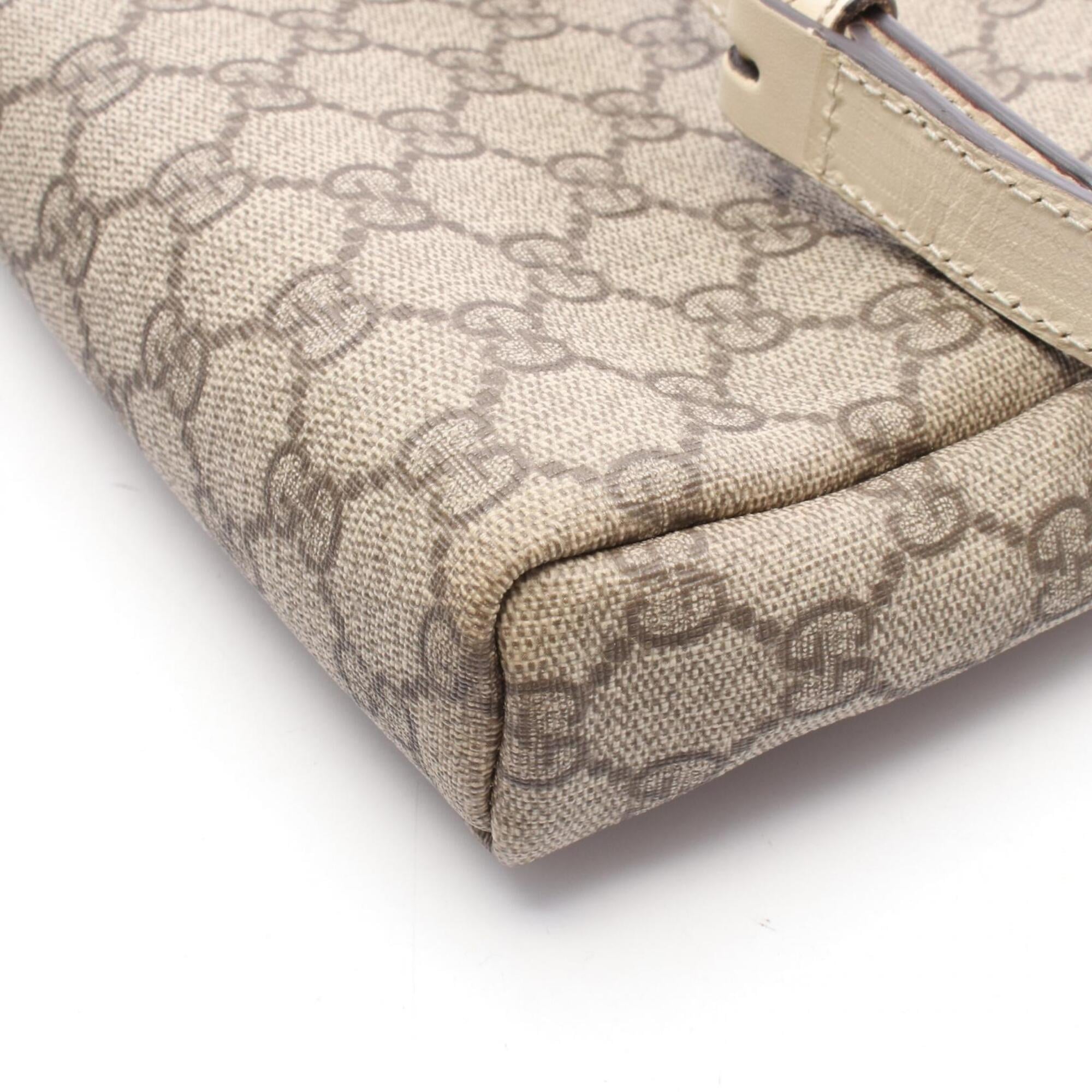 Gucci Beige Brown Ivory Gg Supreme Leather Handbag Shoulder Bag (Pre-Owned)