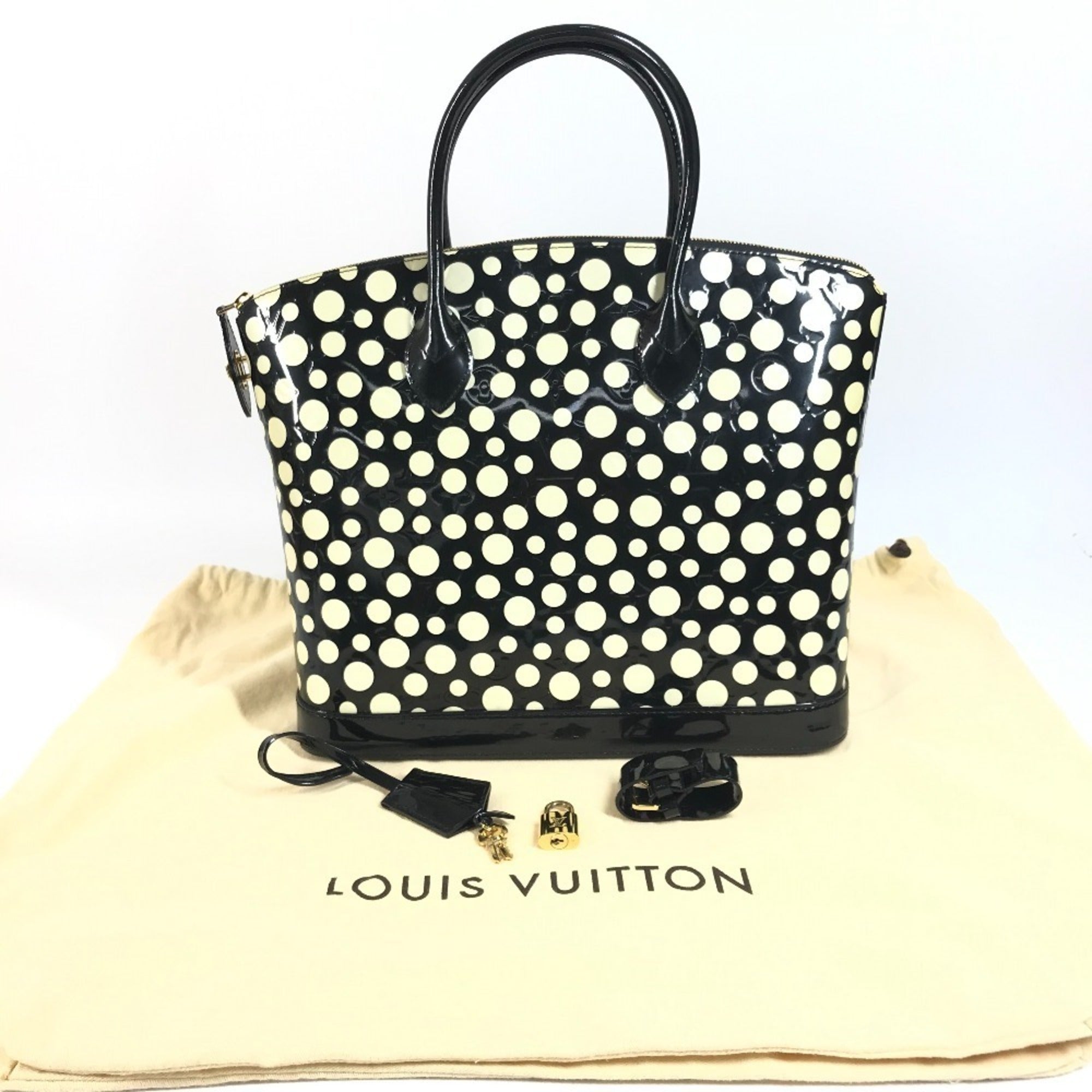 Louis Vuitton Black White Monogram Vernis Handbag Tote Bag (Pre-Owned)