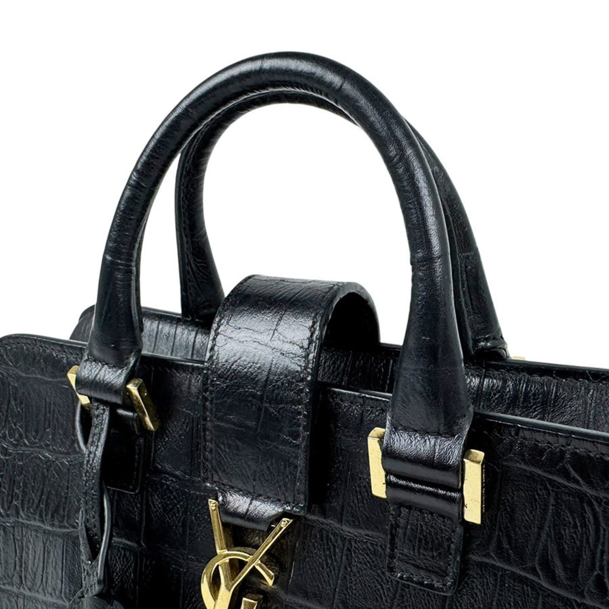 Saint Laurent Black Leather Handbag Shoulder Bag (Pre-Owned)