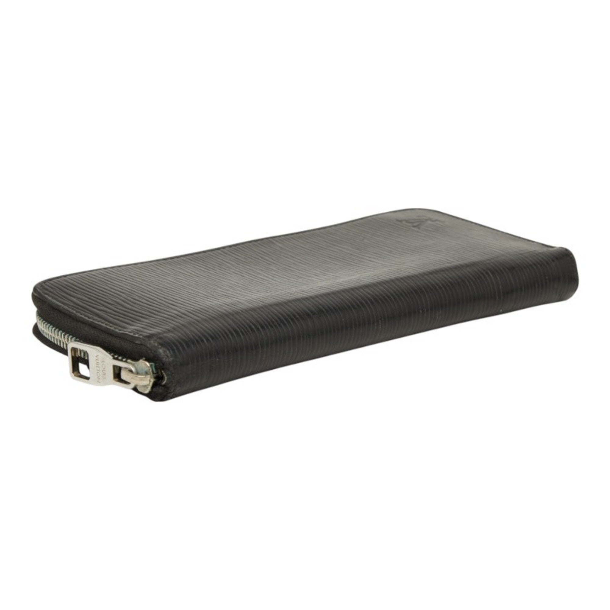 Louis Vuitton Black Noir Leather Long Wallet (Bi-Fold) (Pre-Owned)