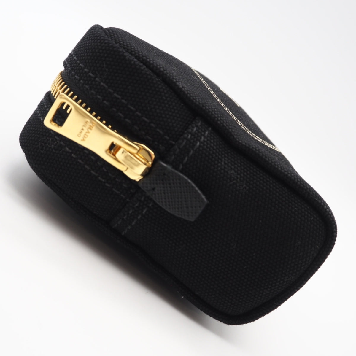 Prada Black Nero White Canvas Pouch (Pre-Owned)