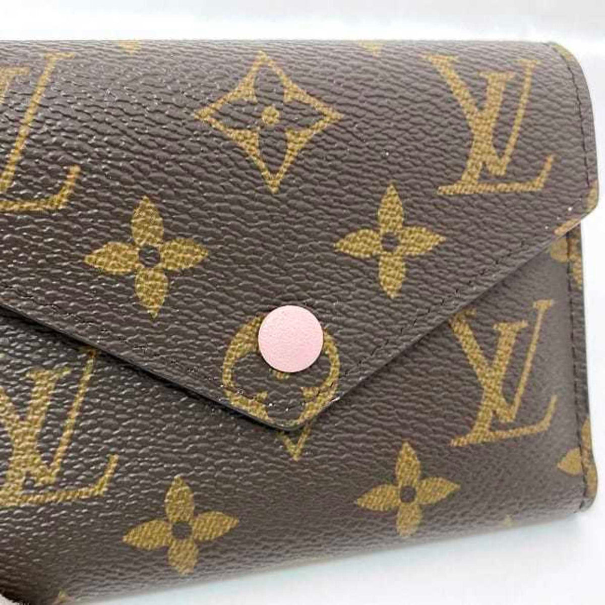 Louis Vuitton Brown Monogram Pink Rose Ballerine Monogram Wallet (Tri-Fold) (Pre-Owned)