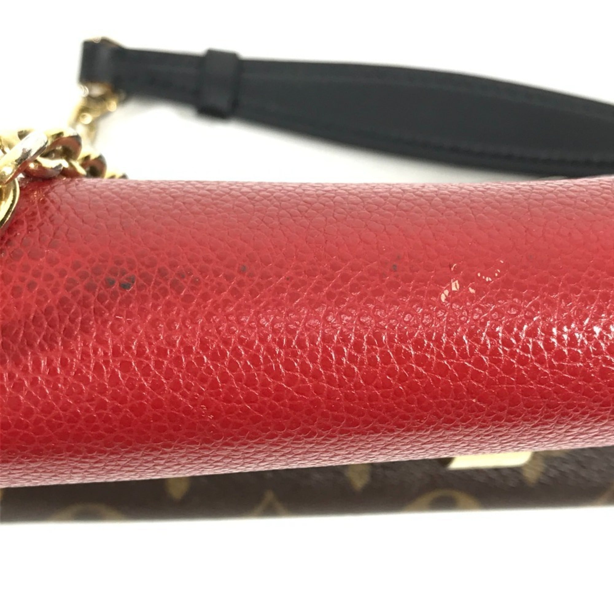 Louis Vuitton Brown Red Color Monogram Pochette Shoulder Bag (Pre-Owned)