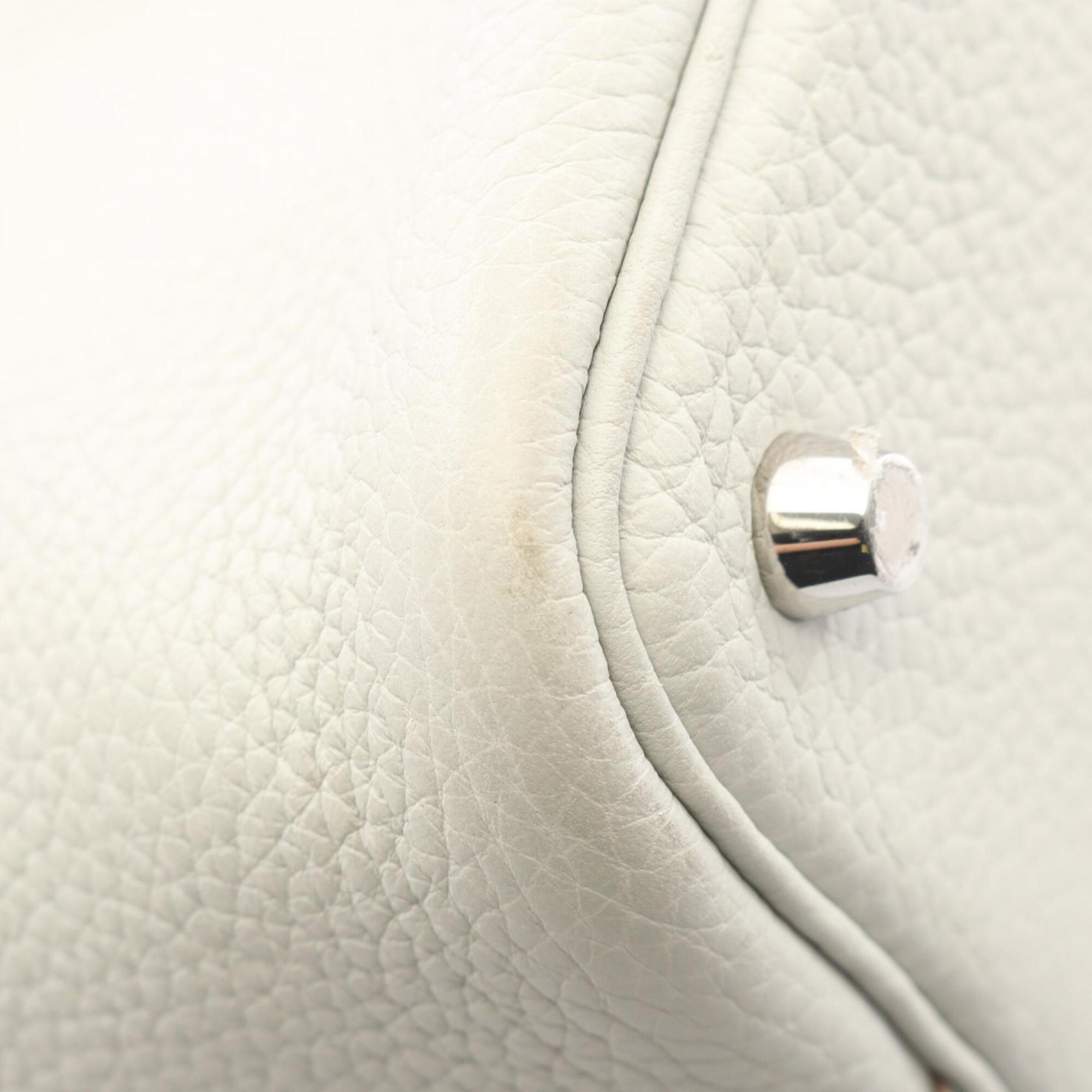 Hermes Gray Taurillon Clemence Leather Handbag (Pre-Owned)